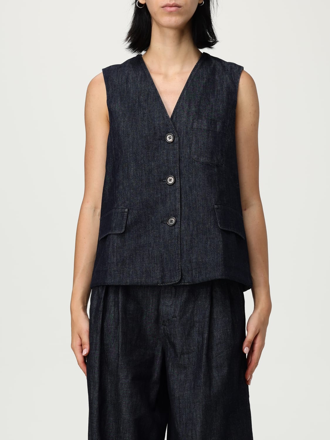 'S MAX MARA GILET: Gilet femme 's Max Mara, Bleu - Img 1