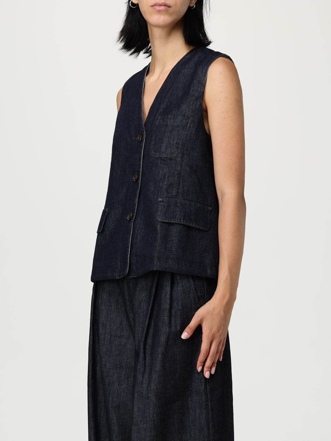 'S MAX MARA GILET: Gilet femme 's Max Mara, Bleu - Img 4