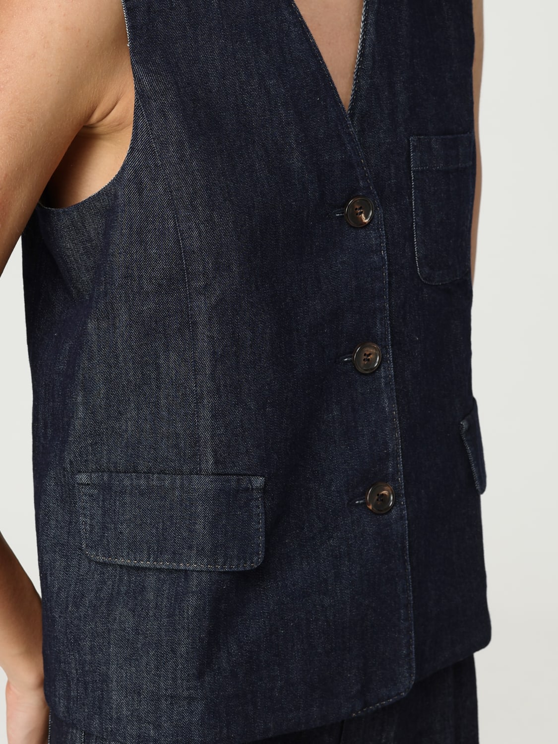 'S MAX MARA GILET: Gilet femme 's Max Mara, Bleu - Img 5