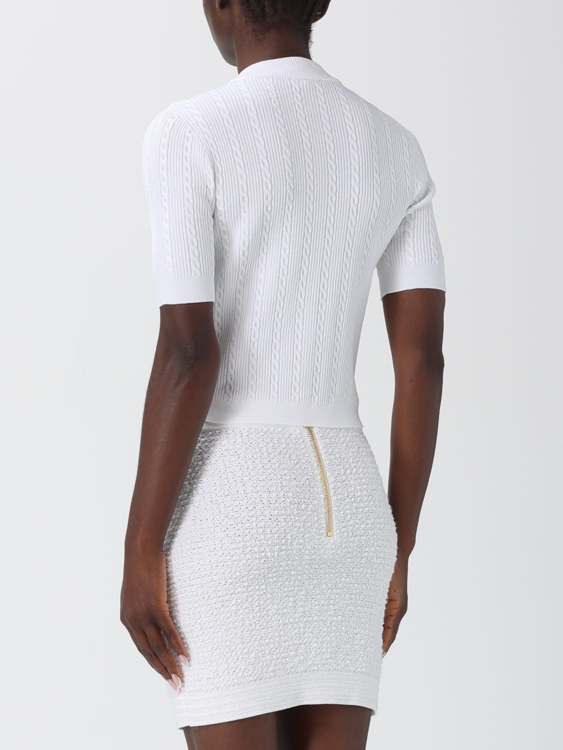 BALMAIN PULL: Cardigan femme Balmain, Blanc - Img 3