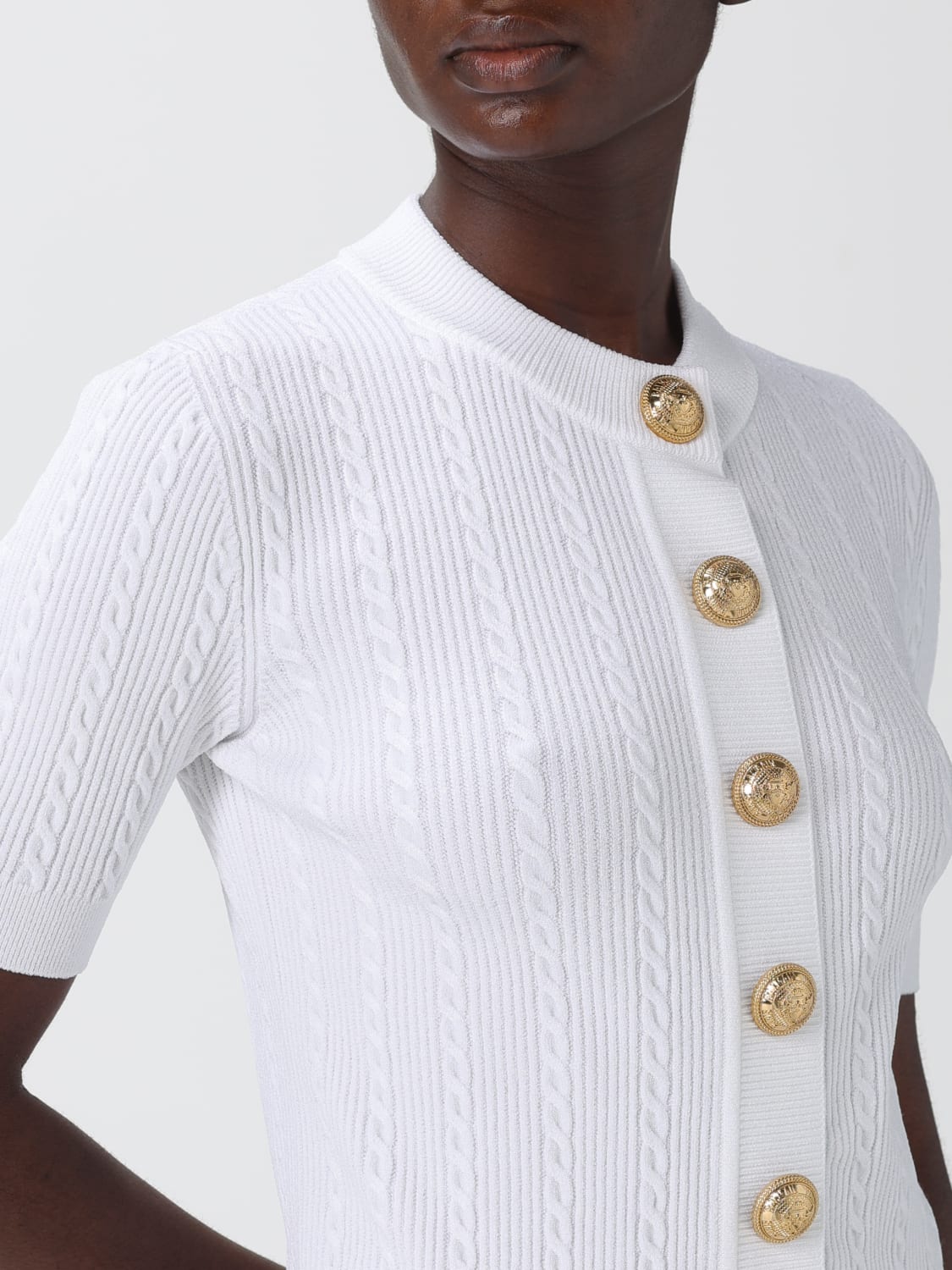 BALMAIN PULL: Cardigan femme Balmain, Blanc - Img 5