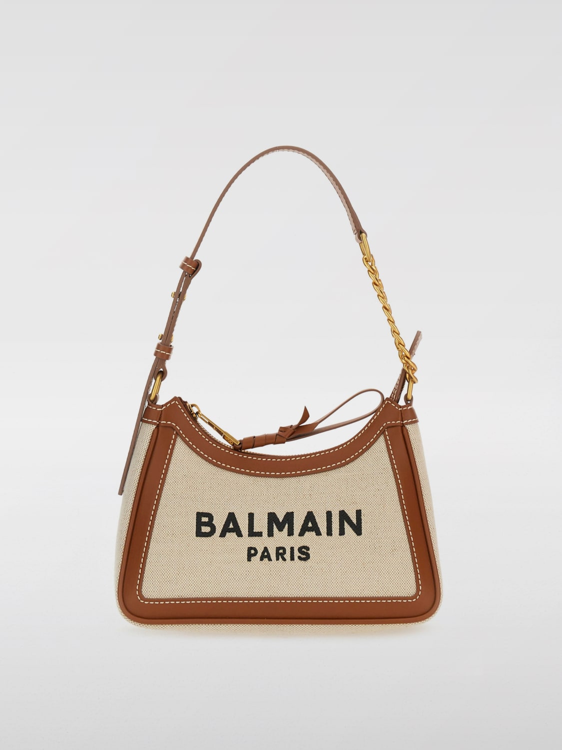 BALMAIN MINI BAG: Shoulder bag woman Balmain, Brown - Img 1