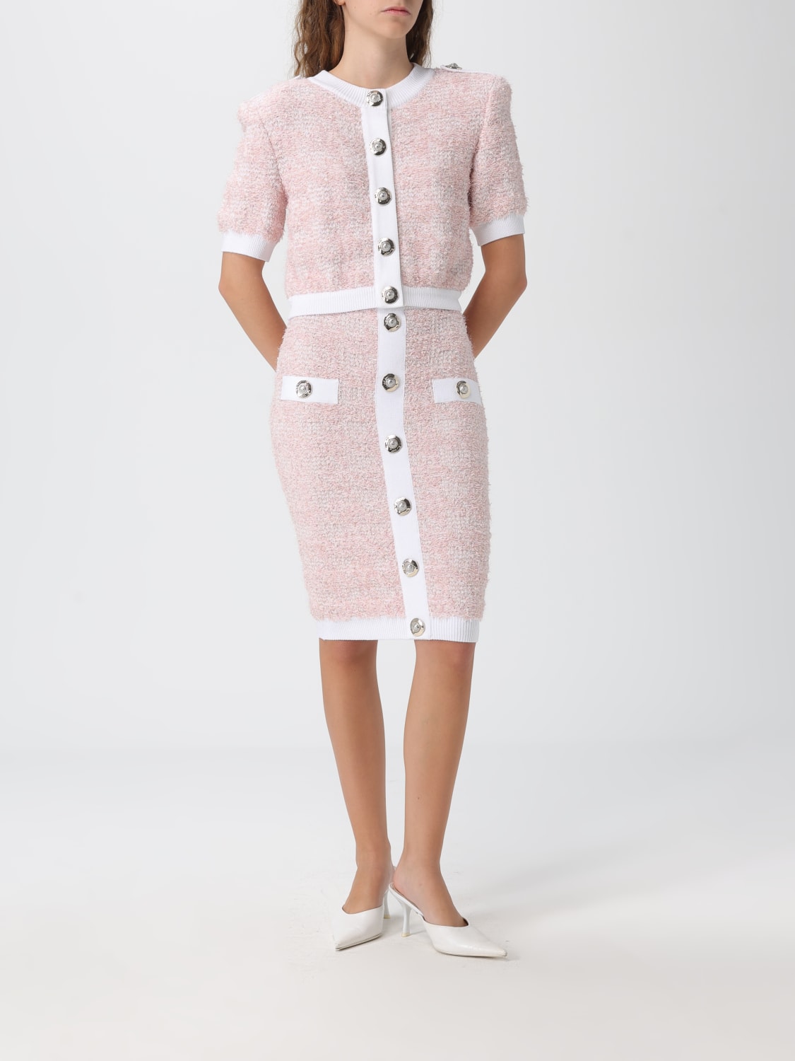 BALMAIN JERSEY: Cárdigan mujer Balmain, Rosa - Img 2