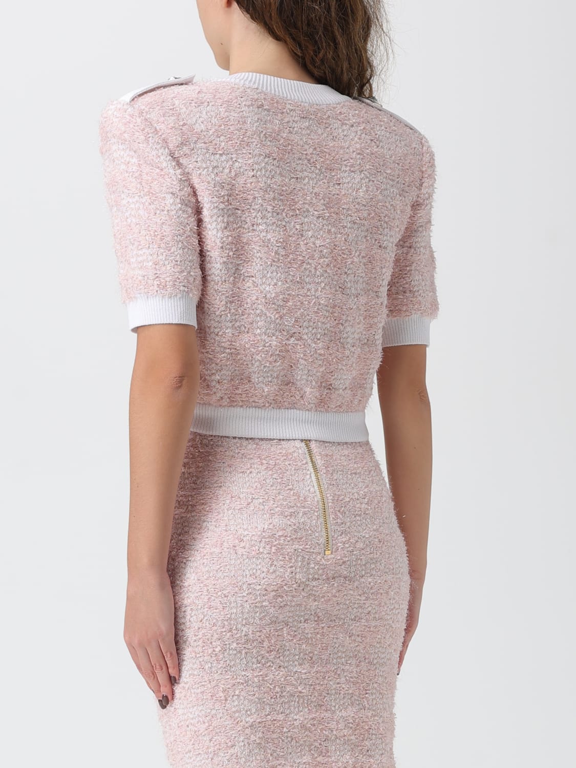 BALMAIN JERSEY: Cárdigan mujer Balmain, Rosa - Img 3