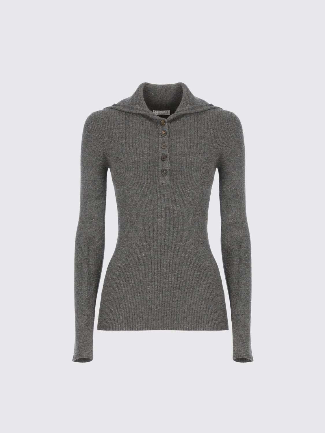 BRUNELLO CUCINELLI POLO: Jersey mujer Brunello Cucinelli, Gris - Img 5