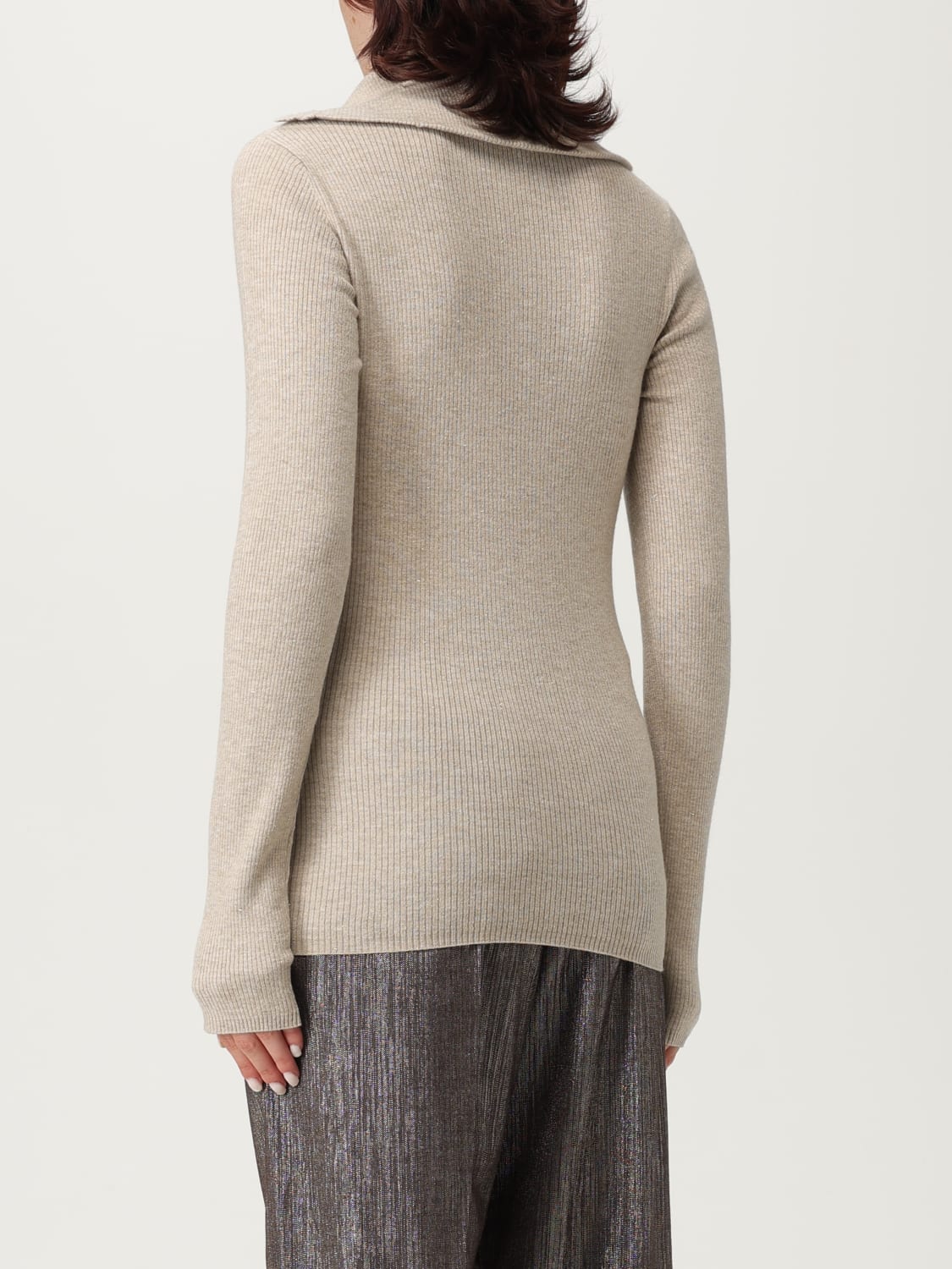 BRUNELLO CUCINELLI POLO SHIRT: Sweater woman Brunello Cucinelli, Sand - Img 3