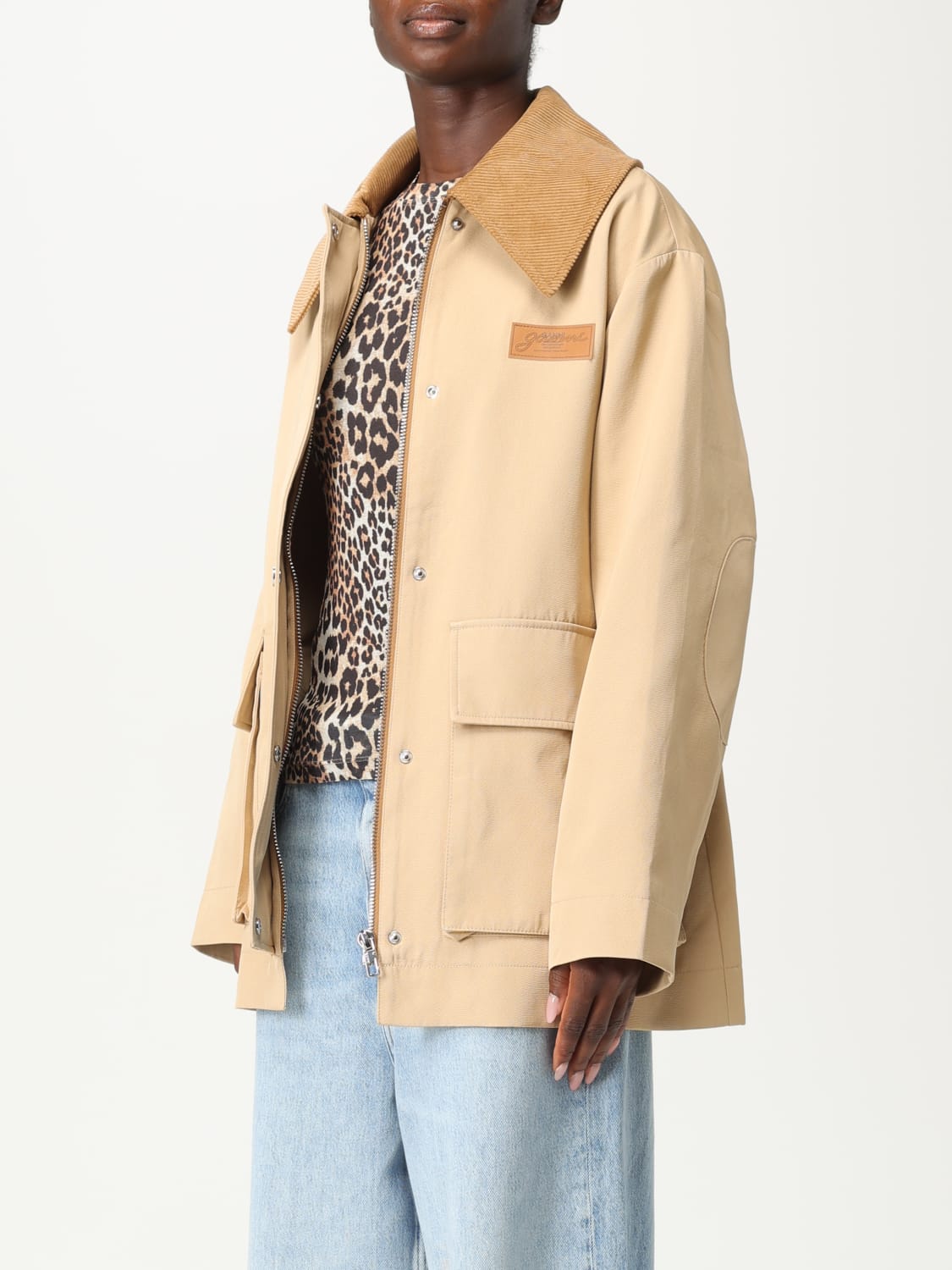 GANNI JACKET: Blazer woman Ganni, Beige - Img 4