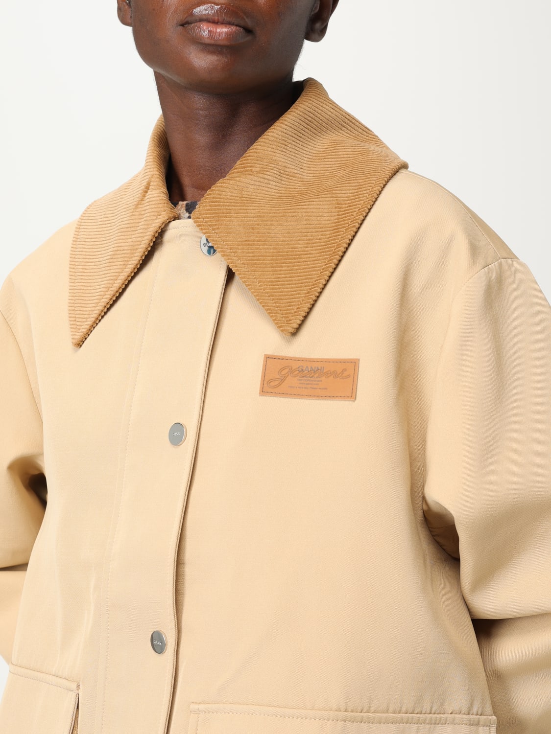 GANNI JACKET: Blazer woman Ganni, Beige - Img 5