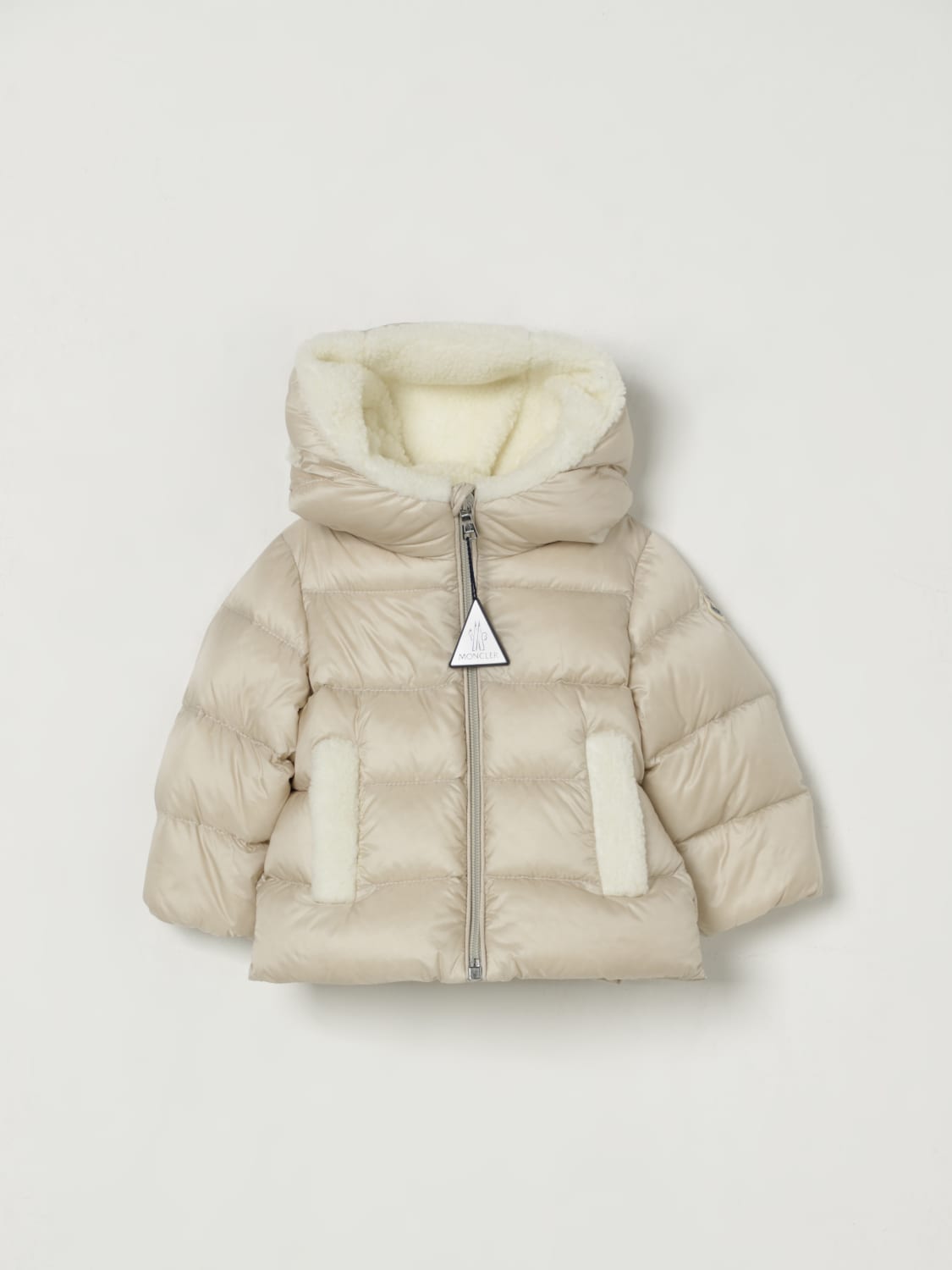 MONCLER JACKET: Jacket kids Moncler, Beige - Img 1