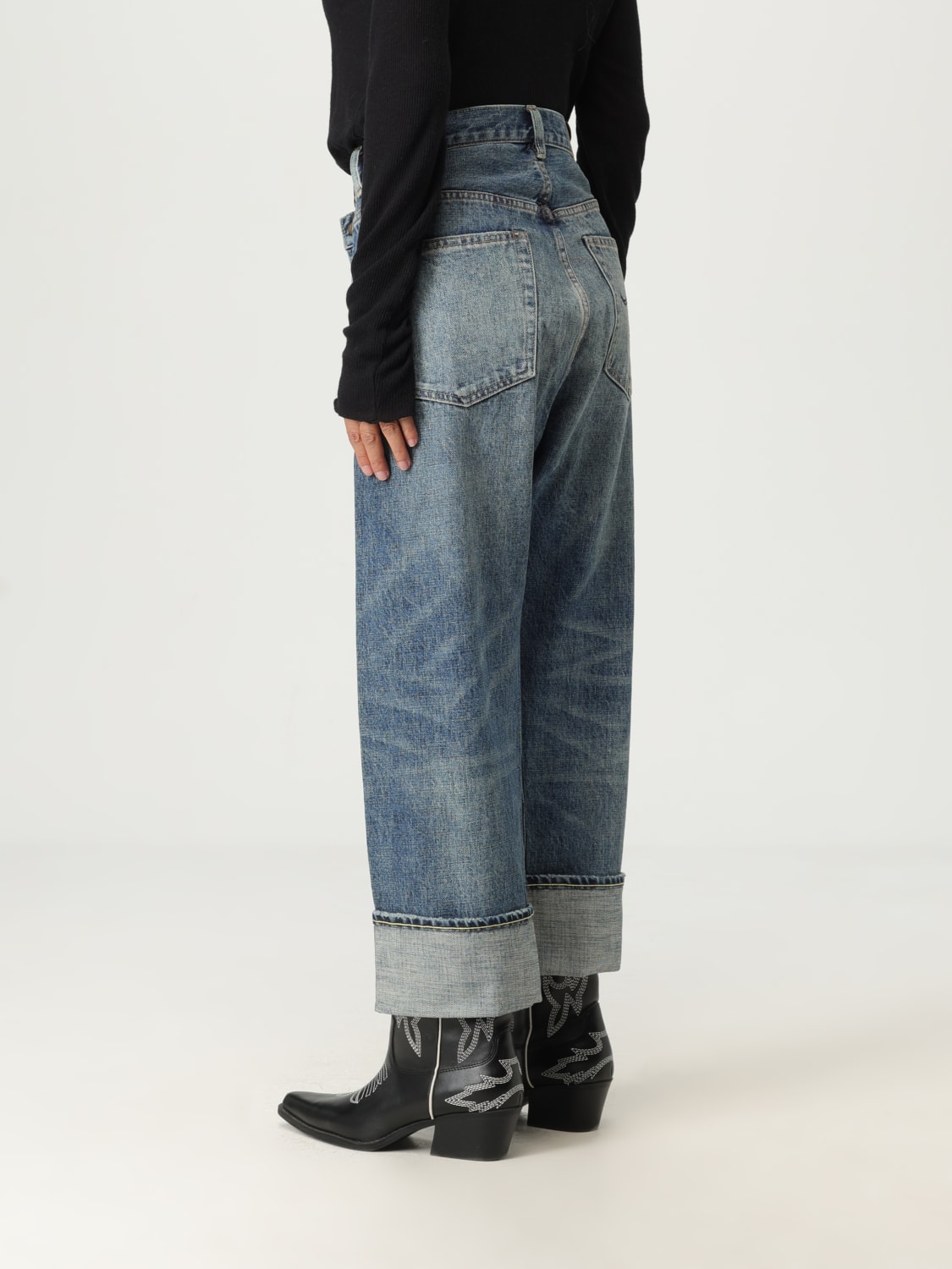 R13 牛仔裤: 牛仔裤 女士 R13, 蓝色 - Img 3