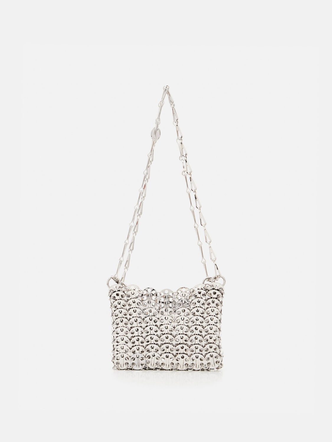 RABANNE BORSA MINI: Borsa 1969 Rabanne in maglia d'alluminio, Silver - Img 3