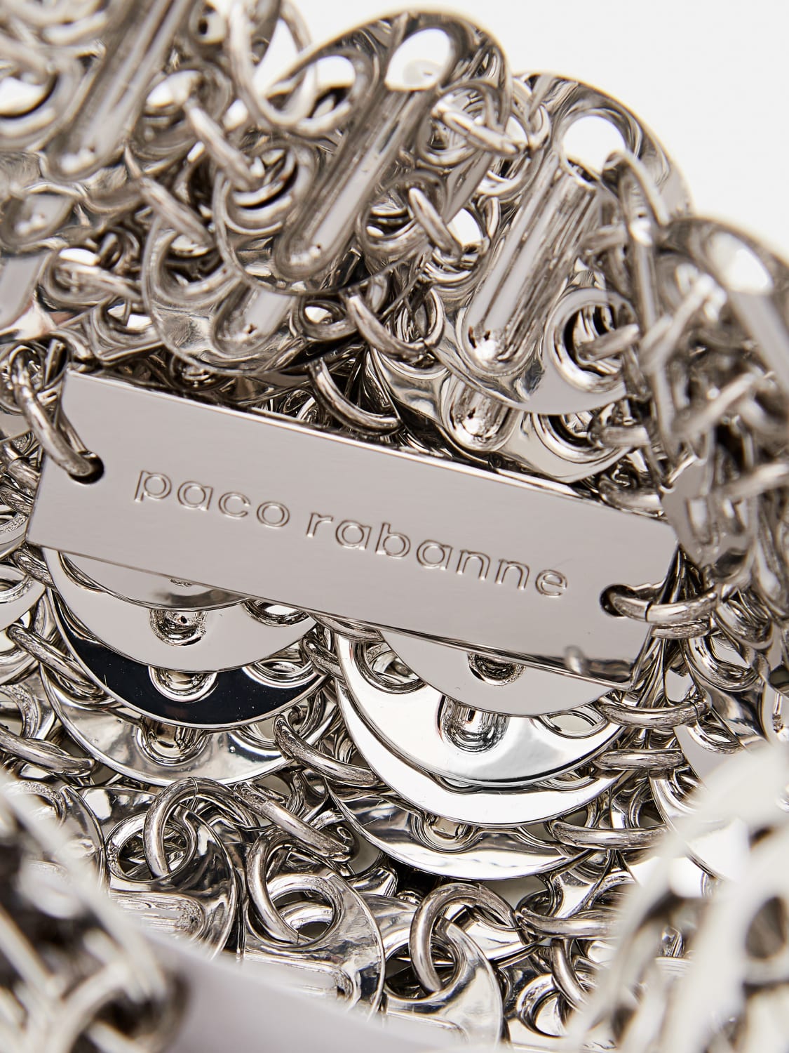 RABANNE BORSA MINI: Borsa 1969 Rabanne in maglia d'alluminio, Silver - Img 5