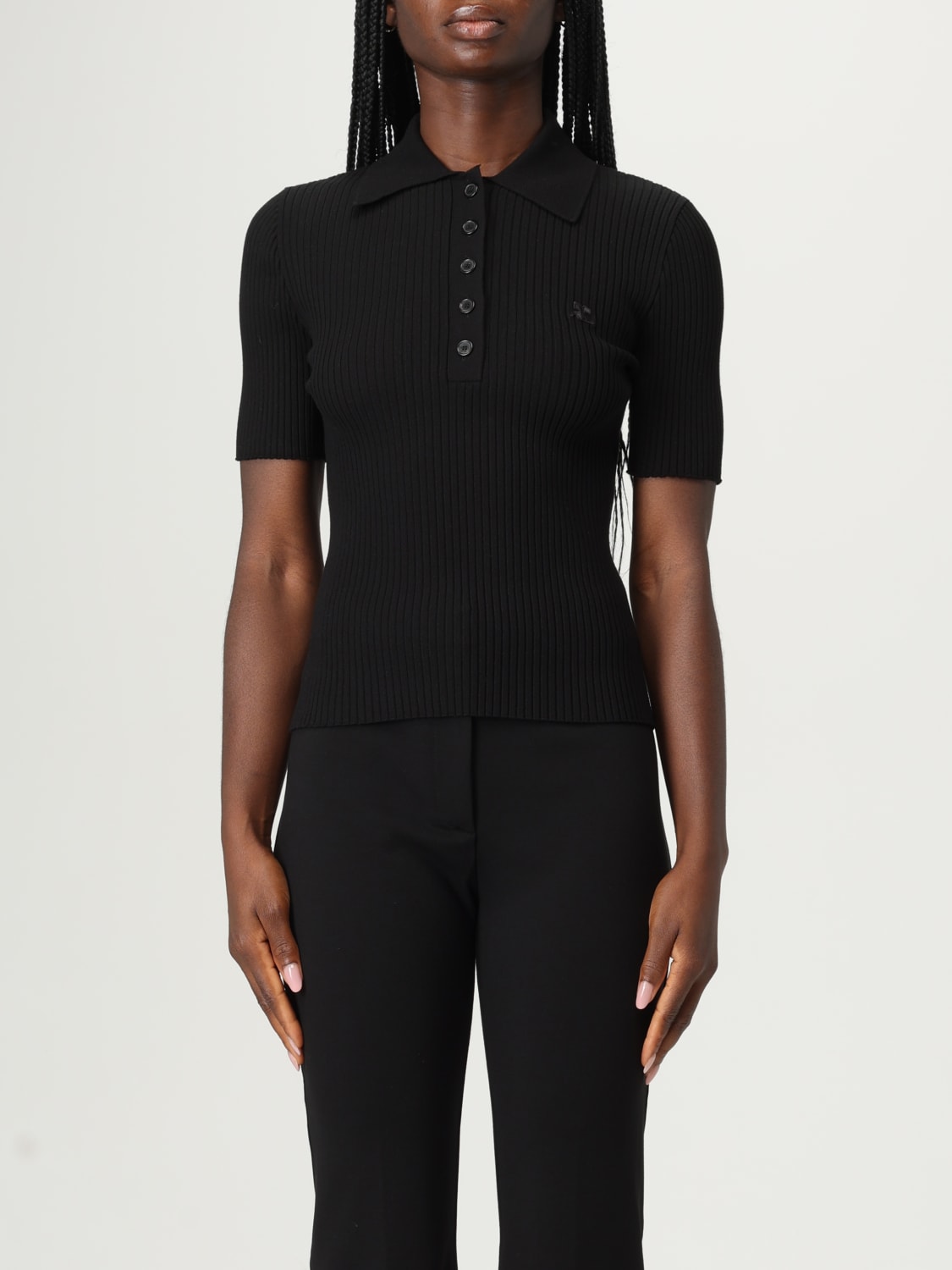 COURRÈGES POLO: Polo damen CourrÈges, Schwarz - Img 1