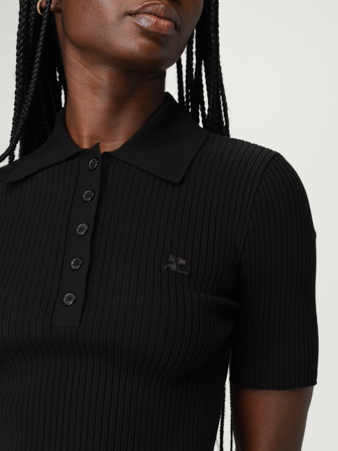COURRÈGES POLO: Polo damen CourrÈges, Schwarz - Img 5