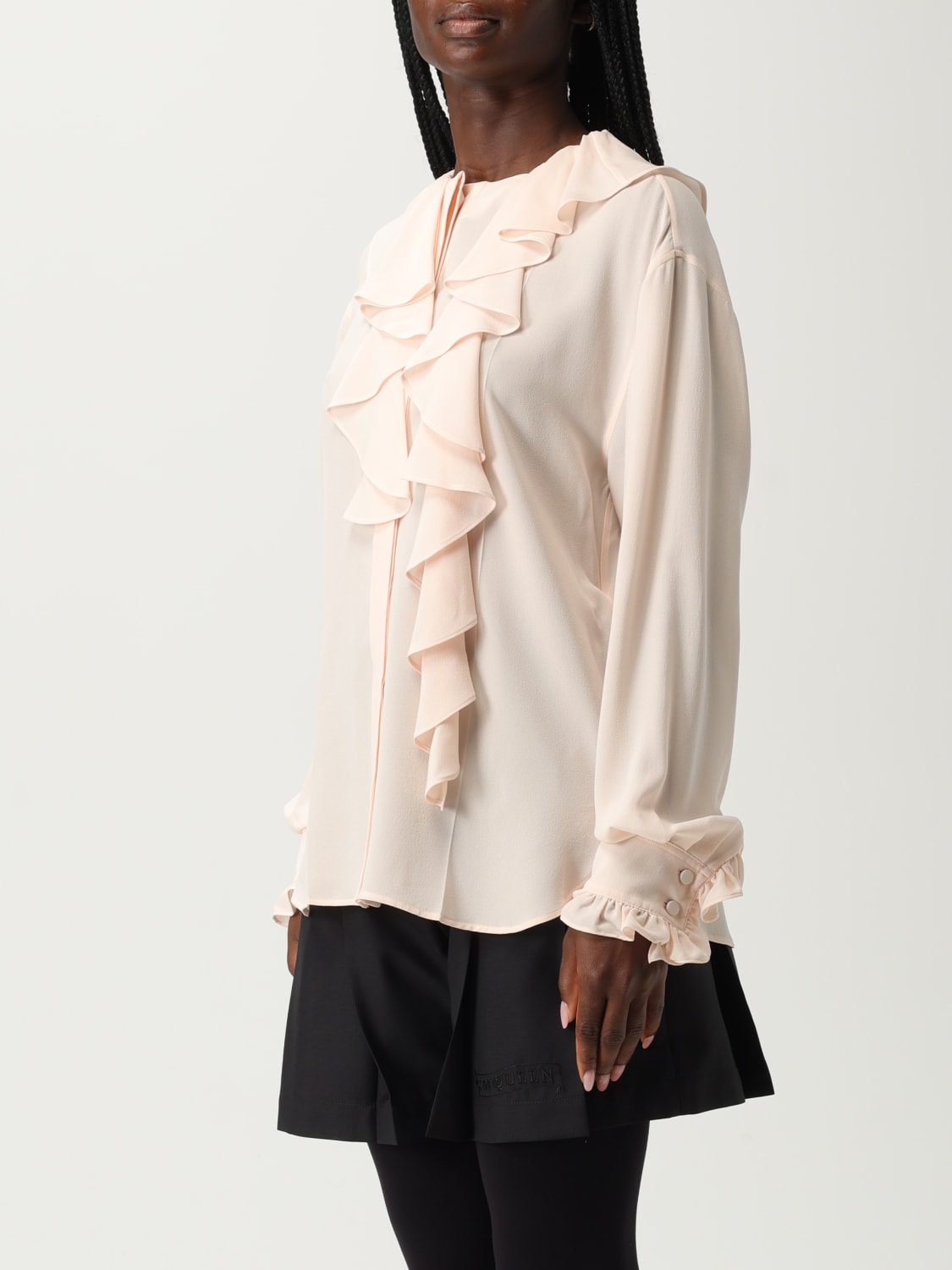 MCQUEEN HEMDBLUSE: Hemdbluse damen McQueen, Pink - Img 4