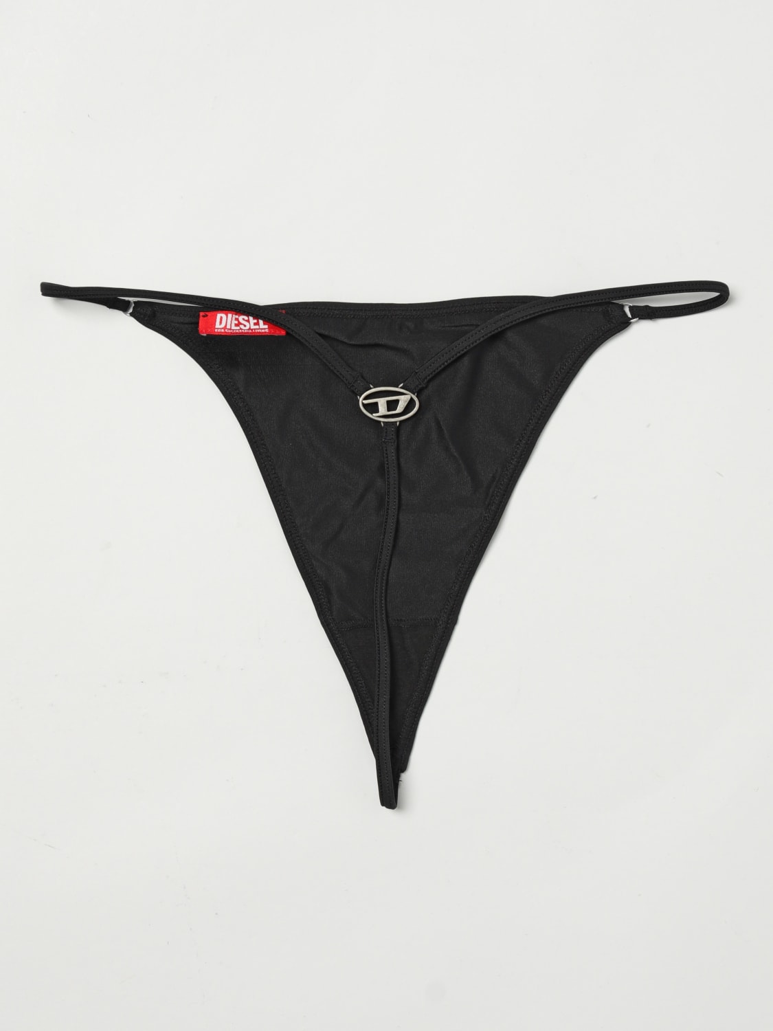 DIESEL INTIMO: Perizoma Oval D Diesel in nylon, Nero - Img 2