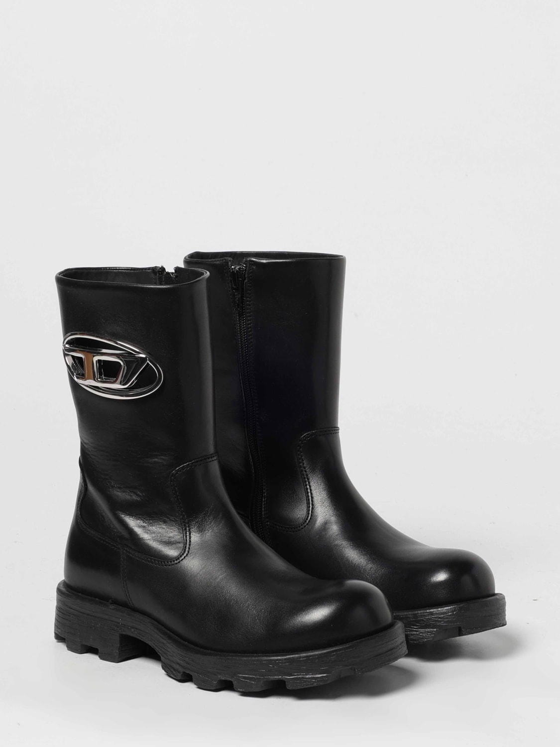 DIESEL STIEFEL: Flache stiefeletten damen Diesel, Schwarz - Img 2