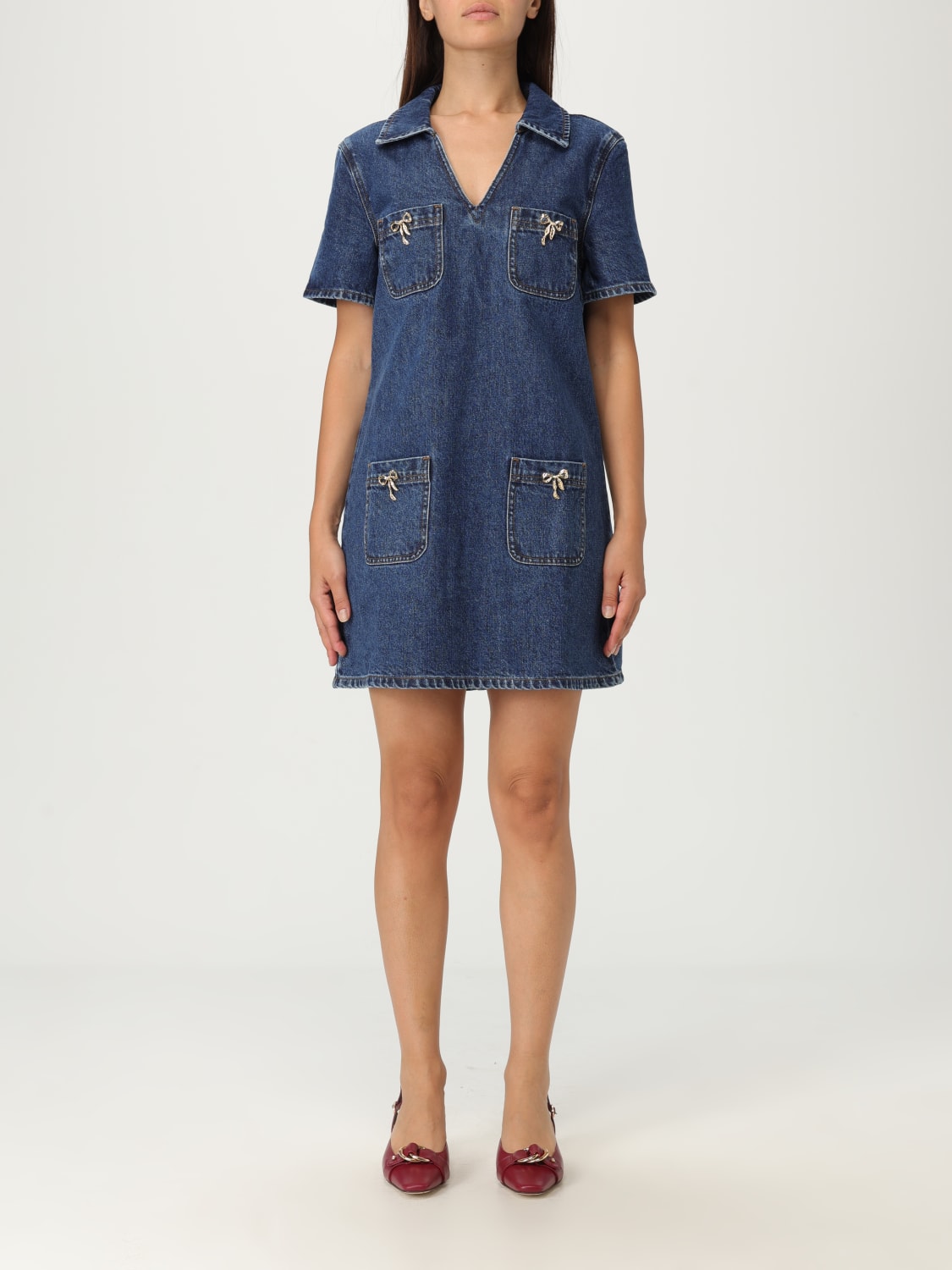 SELF-PORTRAIT DRESS: Dress woman Self-portrait, Blue - Img 1