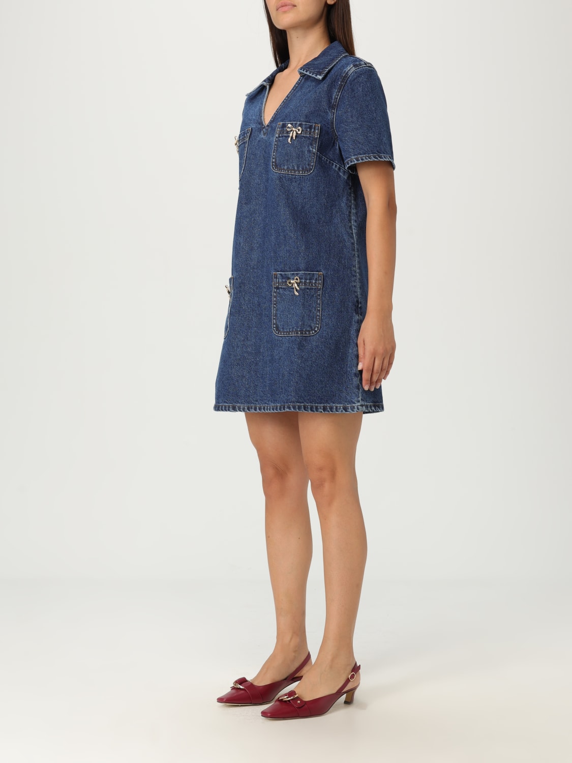 SELF-PORTRAIT DRESS: Dress woman Self-portrait, Blue - Img 3