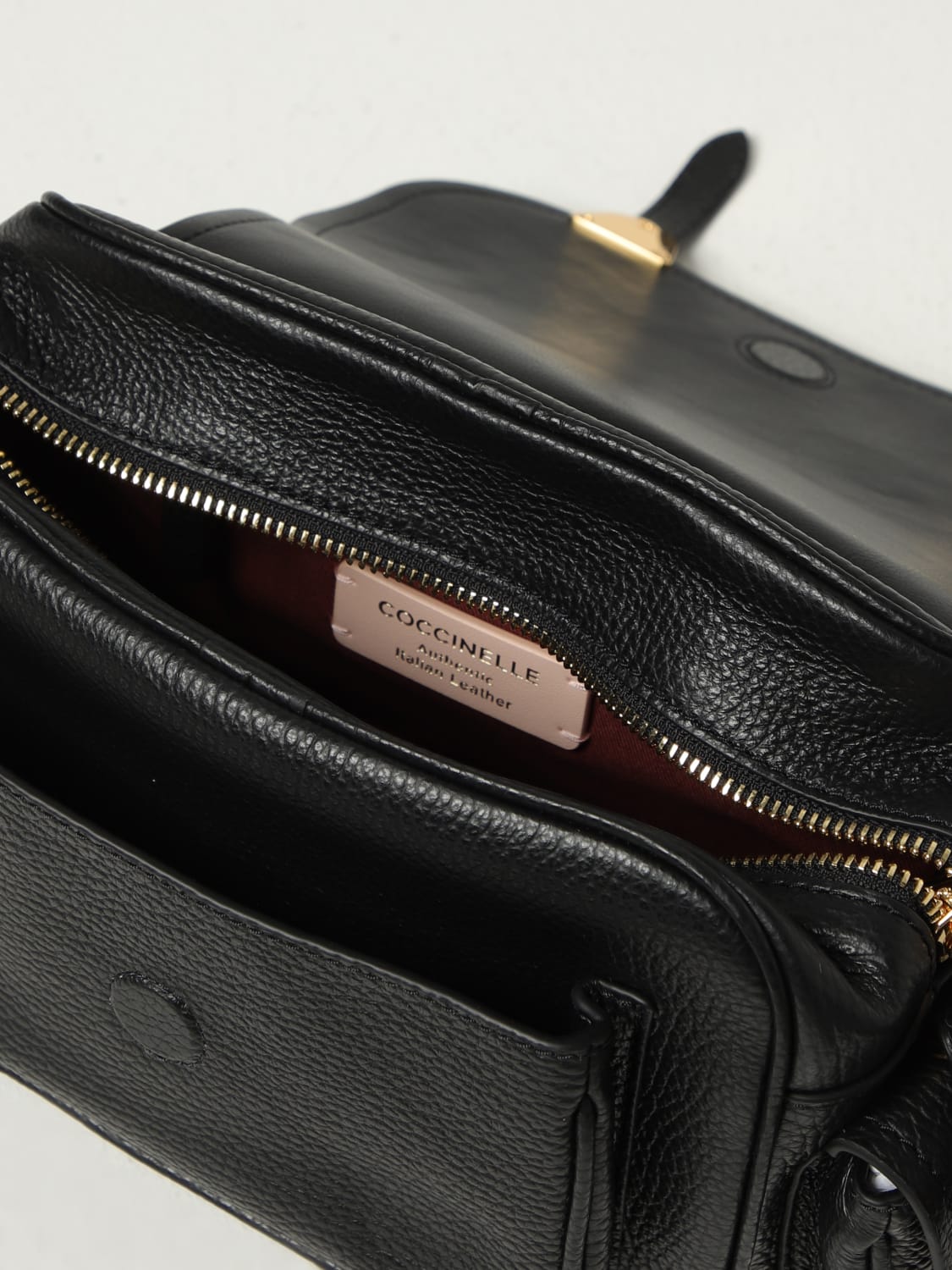 COCCINELLE BORSA MINI: Borsa Campus Coccinelle in pelle a grana , Nero - Img 3