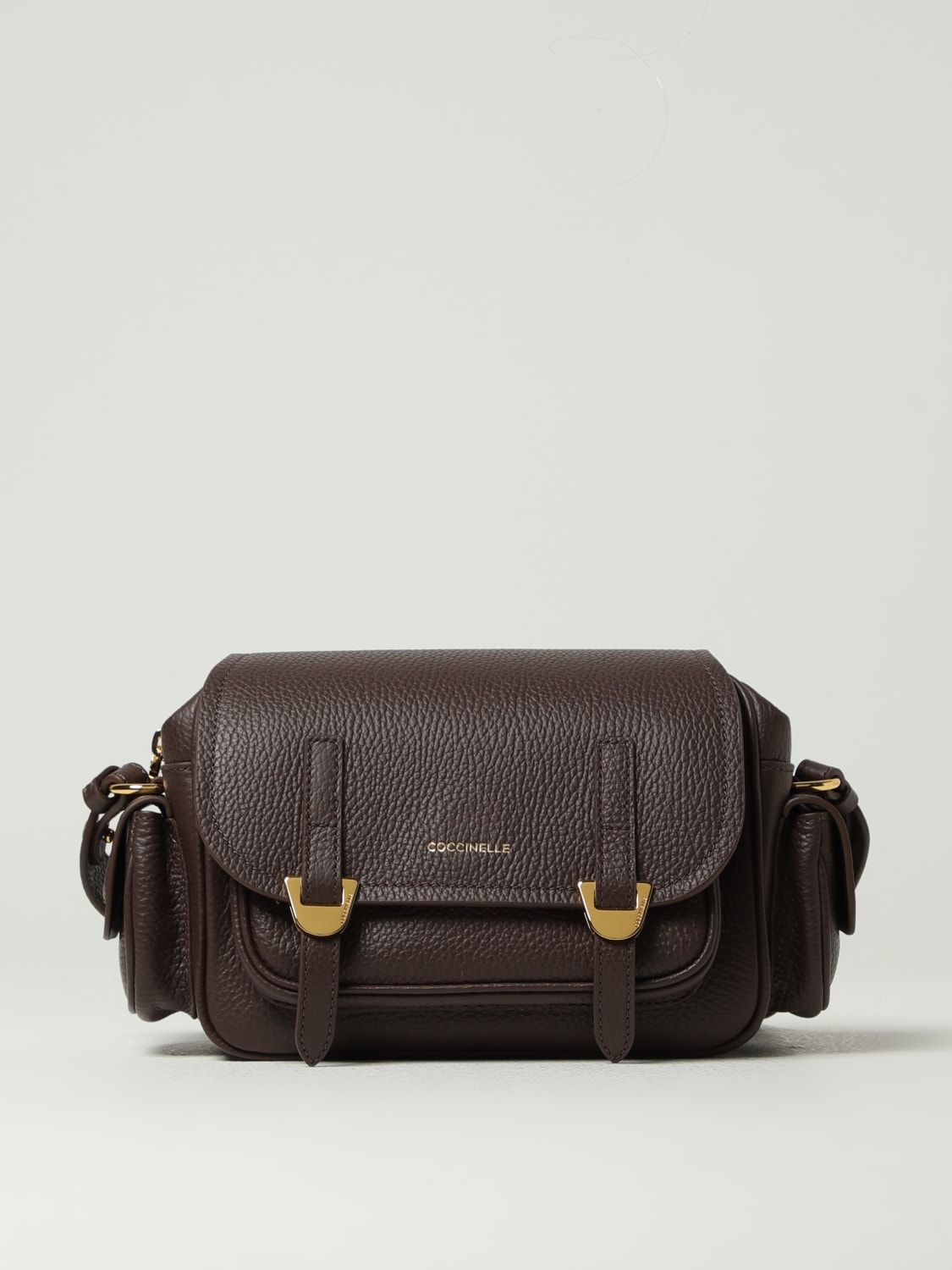 COCCINELLE BORSA MINI: Borsa Campus Coccinelle in pelle a grana , Marrone - Img 1