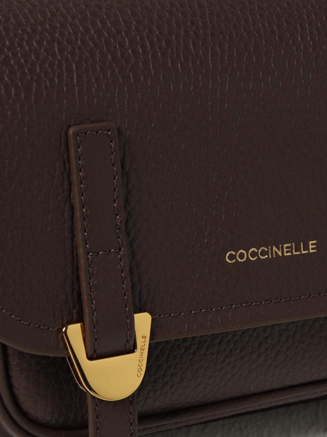 COCCINELLE BORSA MINI: Borsa Campus Coccinelle in pelle a grana , Marrone - Img 3