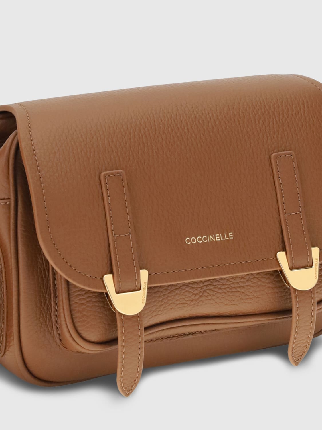 COCCINELLE BORSA MINI: Borsa Campus Coccinelle in pelle a grana , Nocciola - Img 3