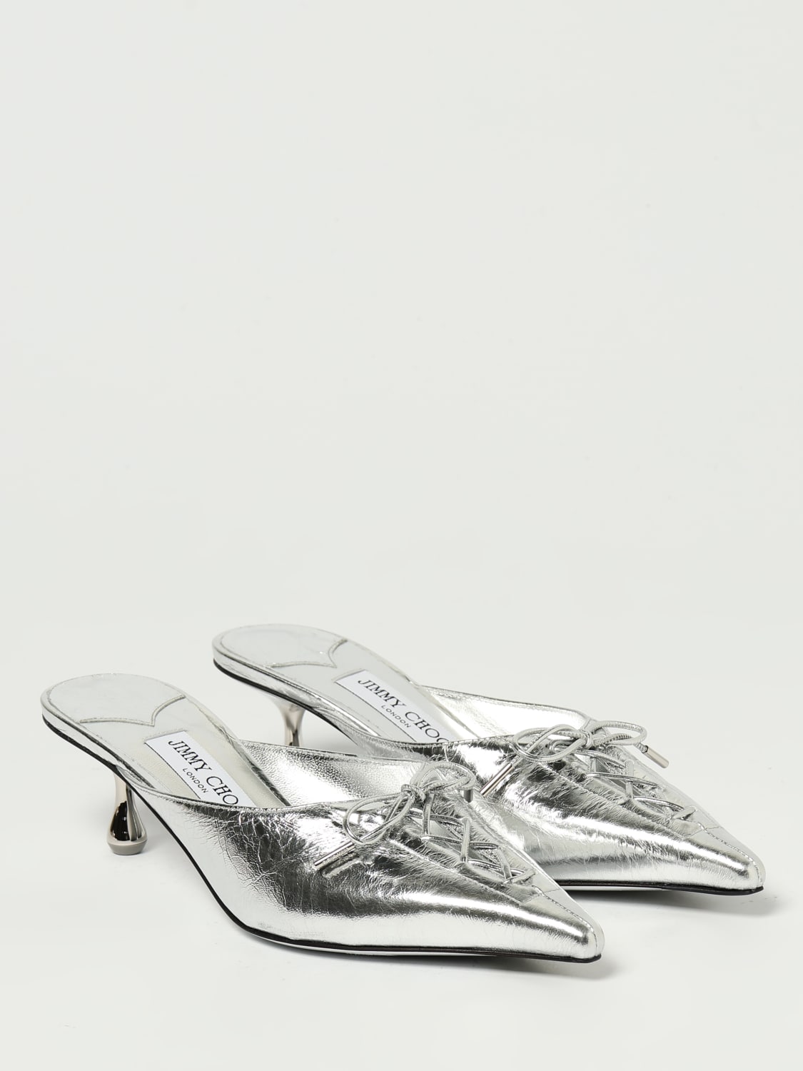 JIMMY CHOO SHOES: Flat sandals woman Jimmy Choo, Silver - Img 2