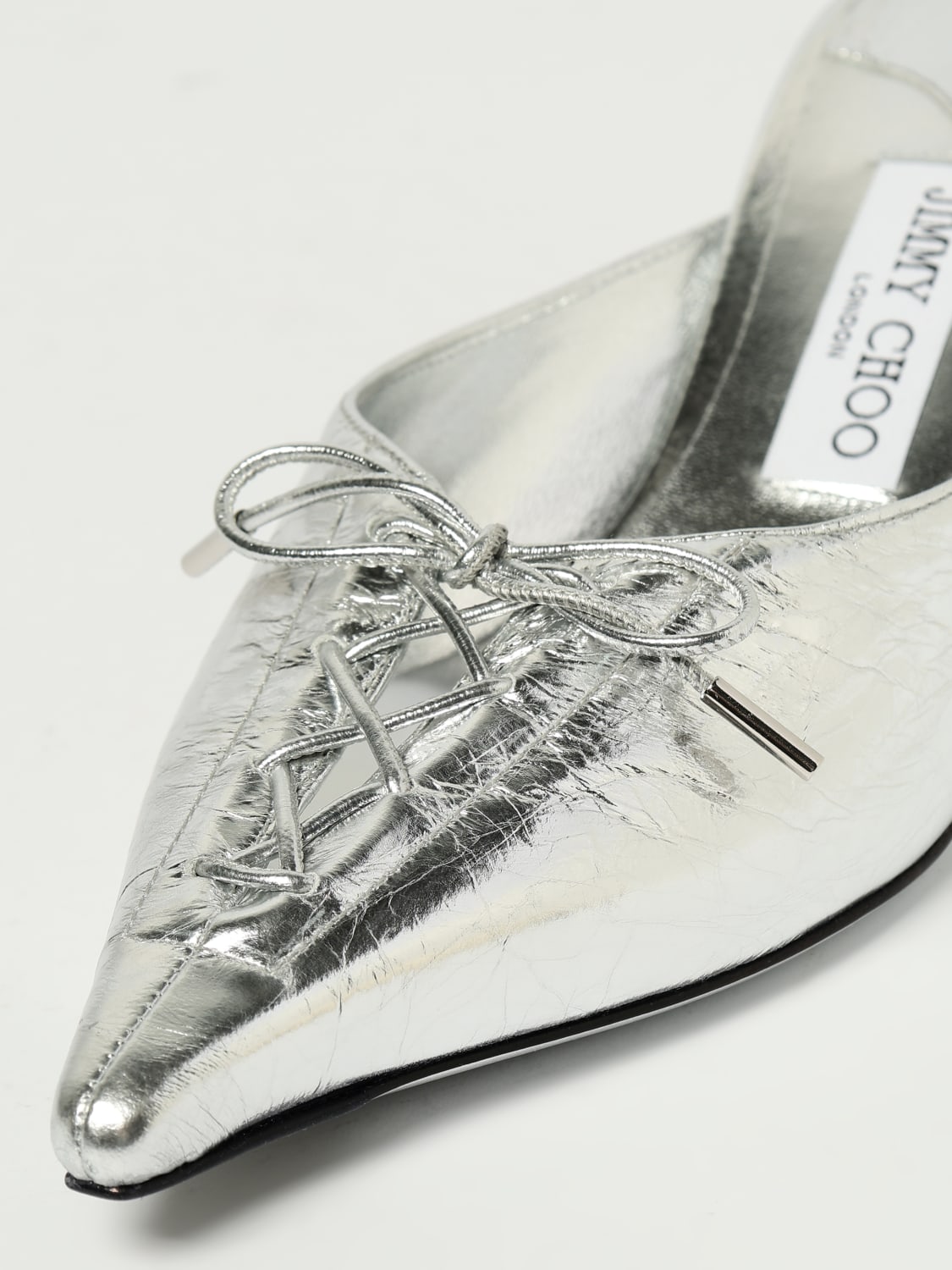 JIMMY CHOO SHOES: Flat sandals woman Jimmy Choo, Silver - Img 4