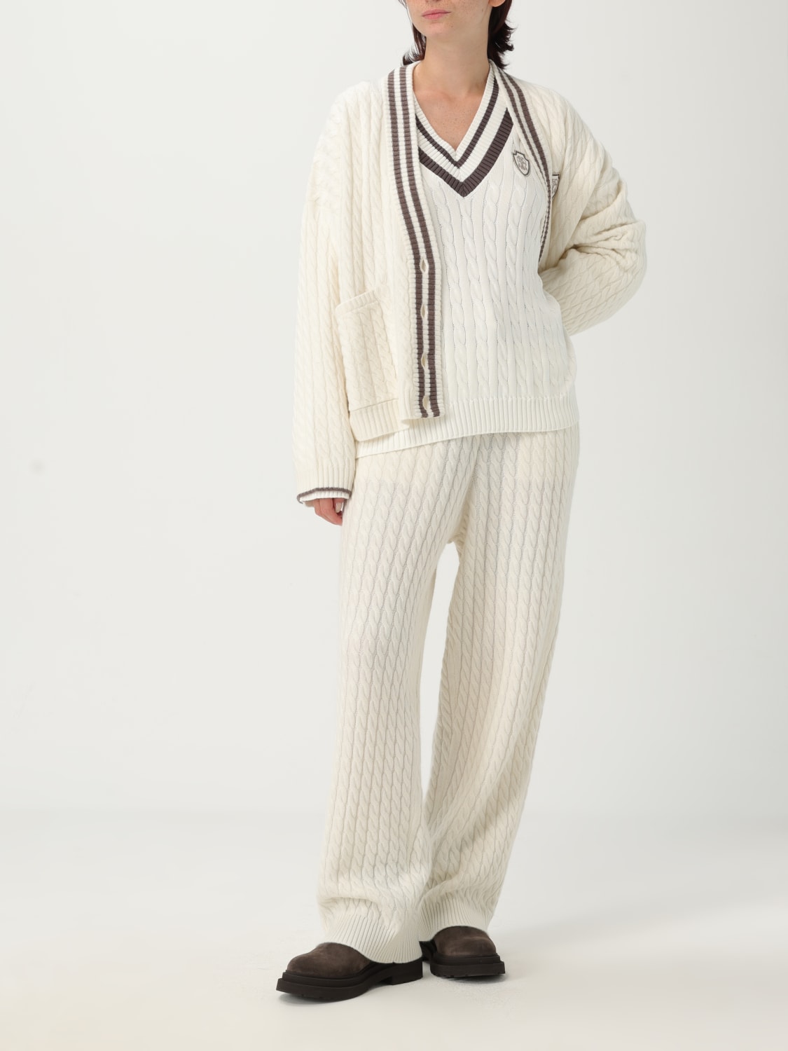 BRUNELLO CUCINELLI PULLOVER: Strickjacke damen Brunello Cucinelli, Weiß - Img 2