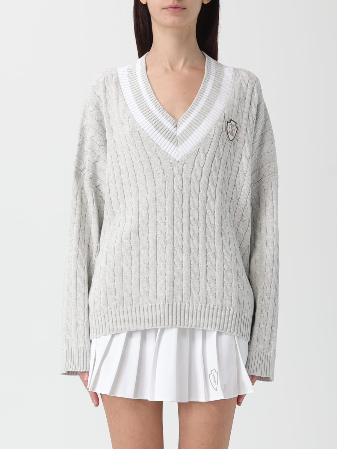 BRUNELLO CUCINELLI SWEATER: Cardigan woman Brunello Cucinelli, Milk - Img 1