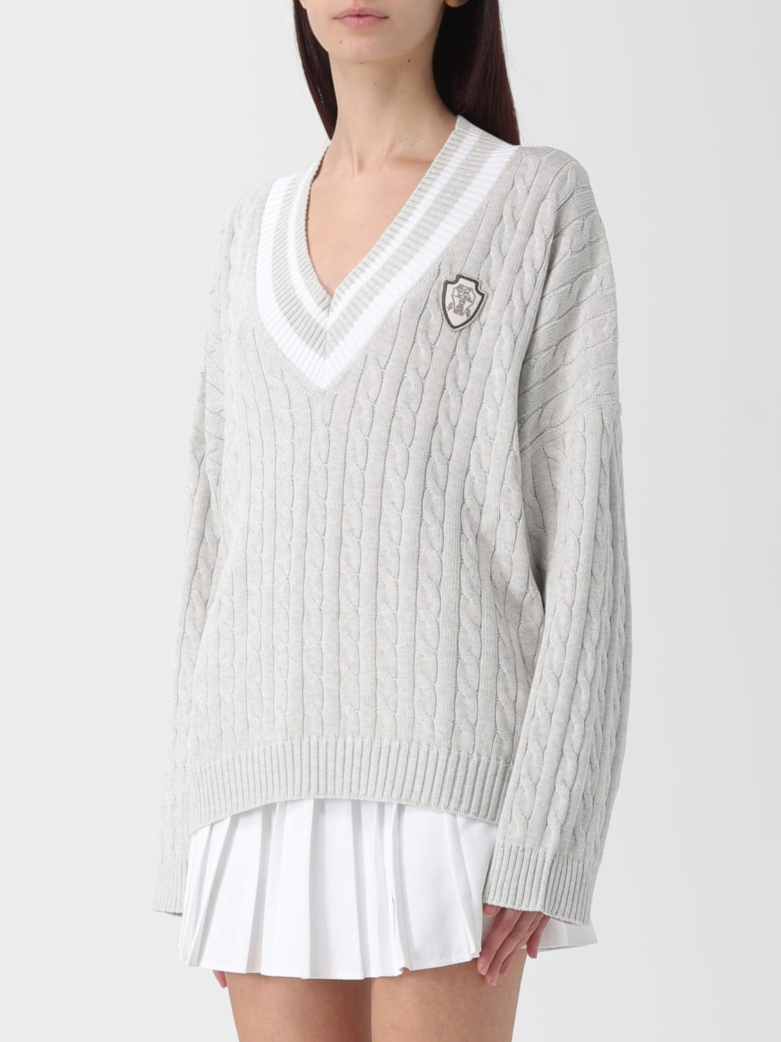 BRUNELLO CUCINELLI SWEATER: Cardigan woman Brunello Cucinelli, Milk - Img 4