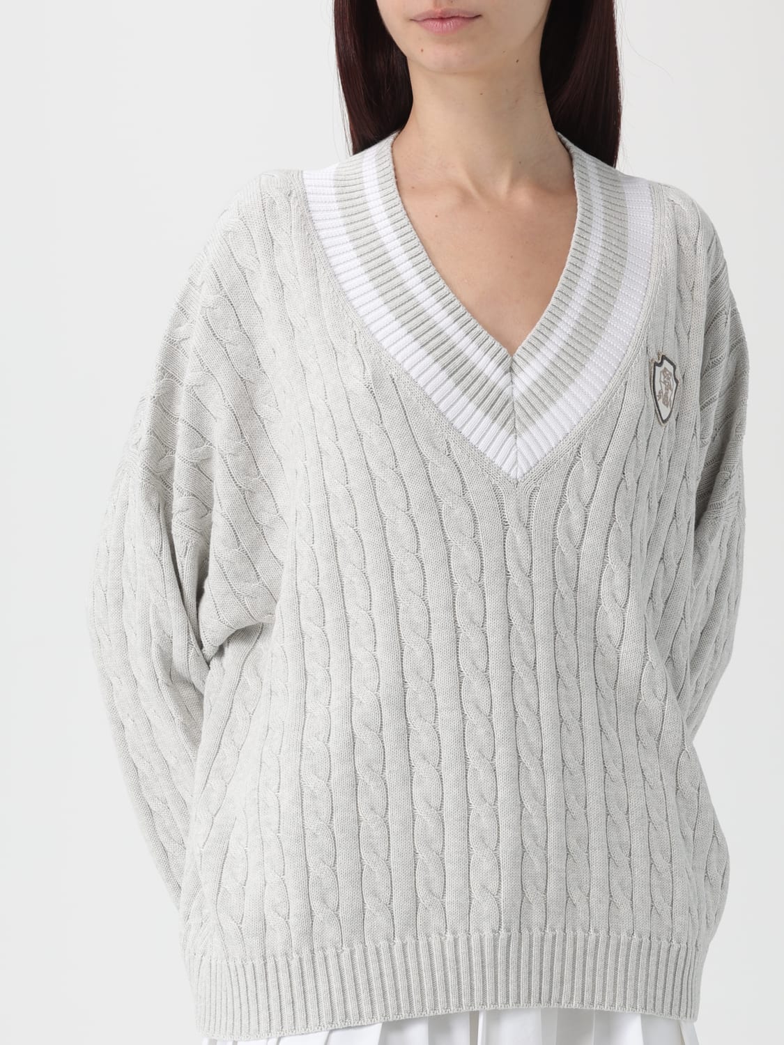 BRUNELLO CUCINELLI SWEATER: Cardigan woman Brunello Cucinelli, Milk - Img 5