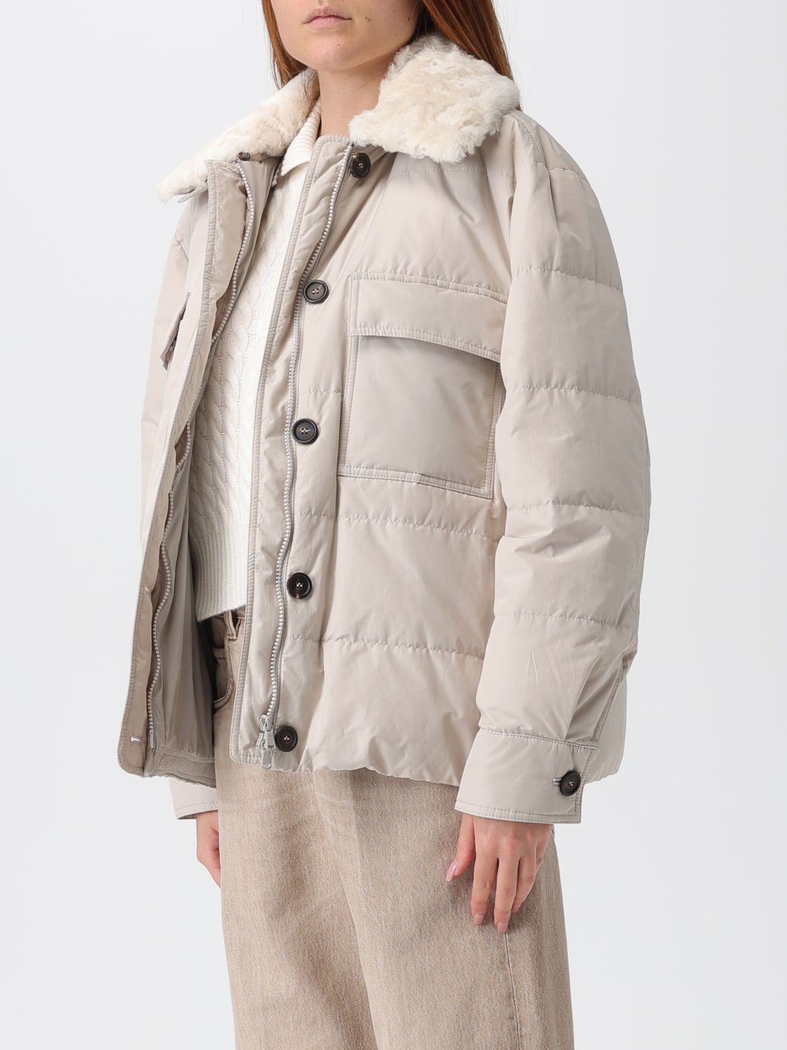 BRUNELLO CUCINELLI VESTE: Veste femme Brunello Cucinelli, Gris - Img 4