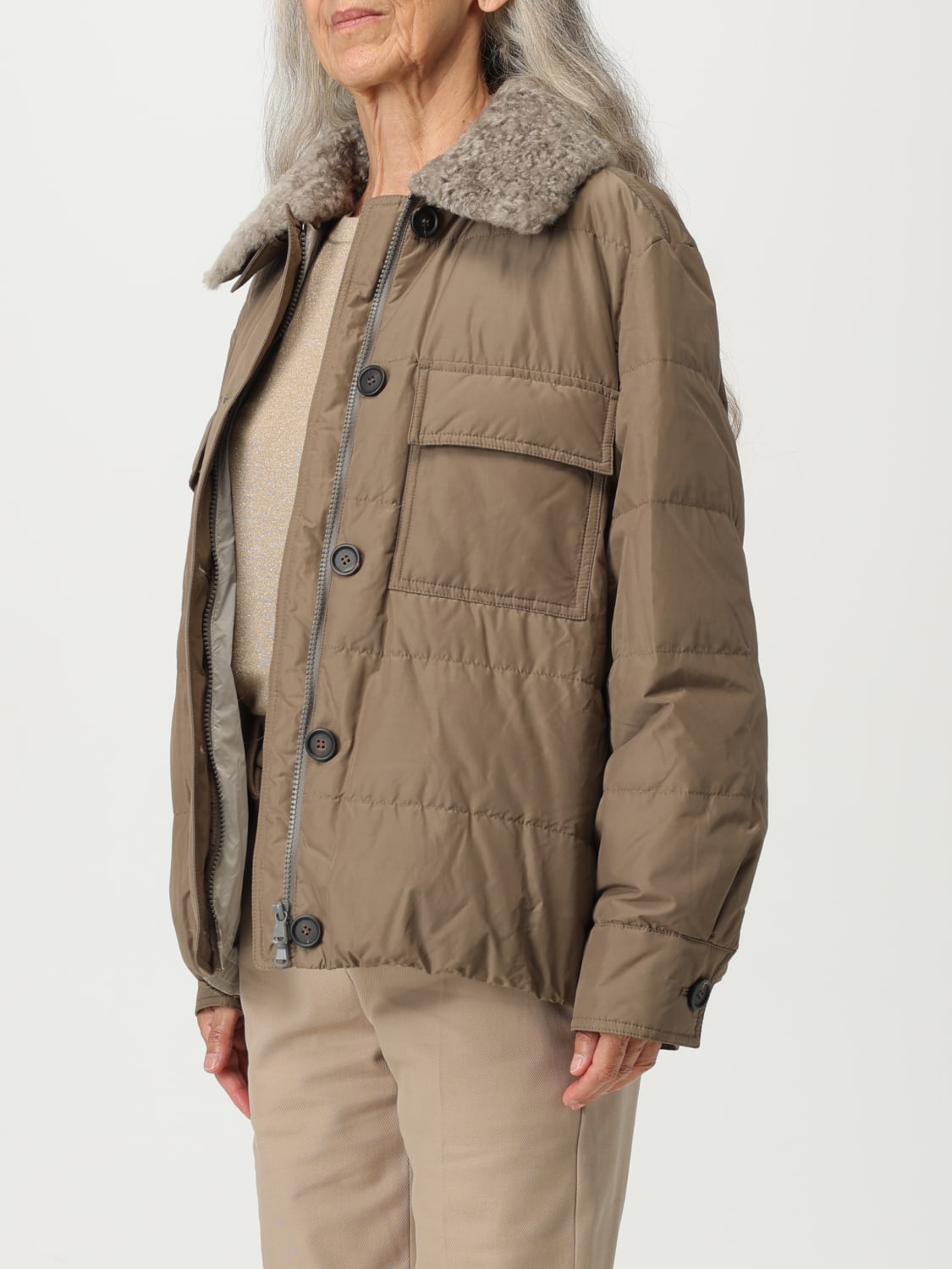 BRUNELLO CUCINELLI JACKET: Jacket woman Brunello Cucinelli, Beige - Img 4