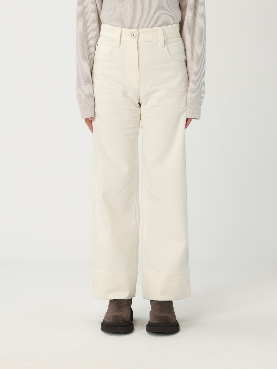 BRUNELLO CUCINELLI PANTALON: Pantalon femme Brunello Cucinelli, Beige - Img 1