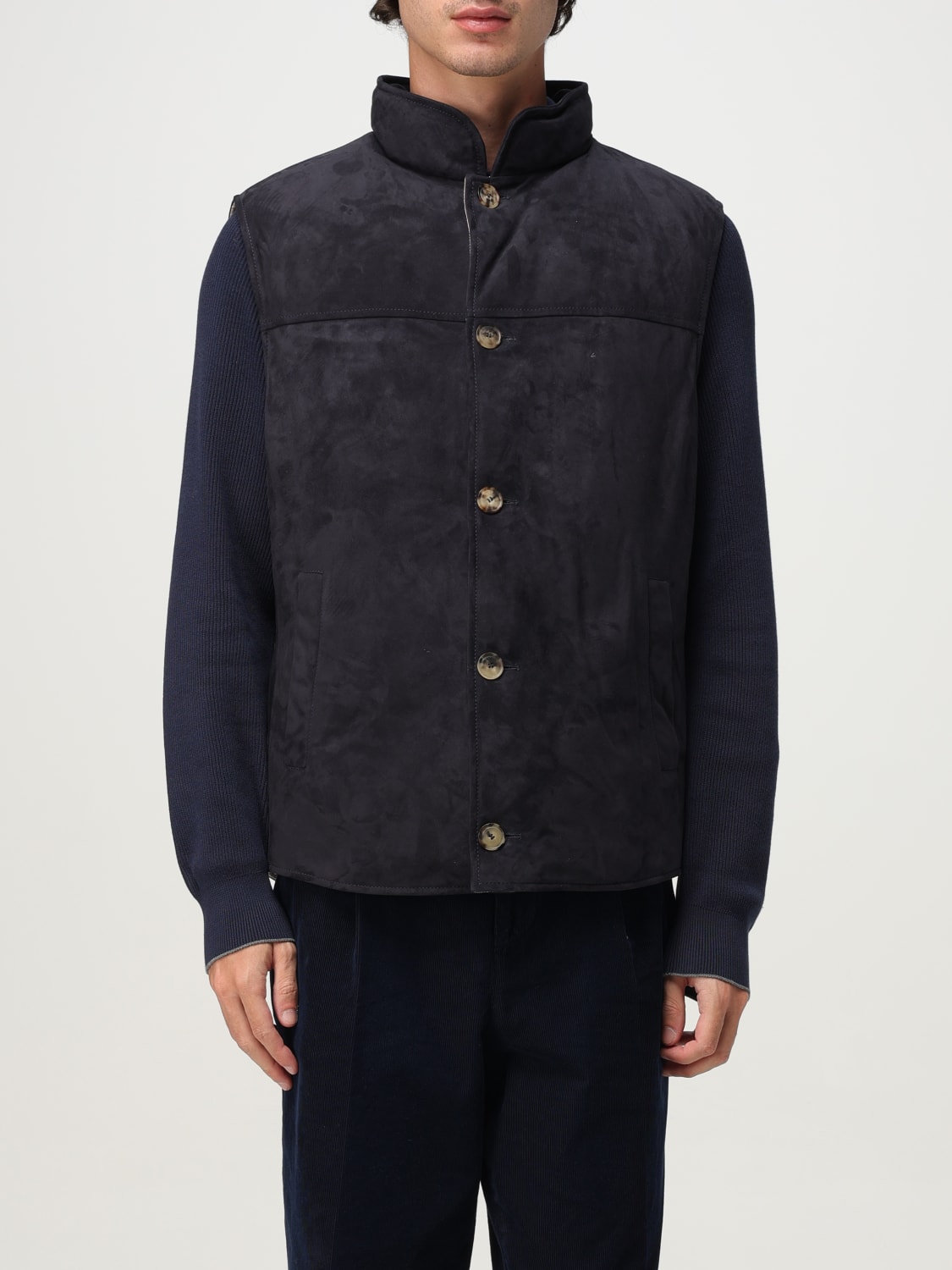 BRUNELLO CUCINELLI SUIT VEST: Suit vest men Brunello Cucinelli, Blue - Img 1