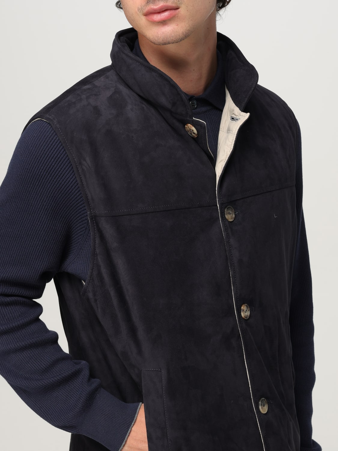 BRUNELLO CUCINELLI SUIT VEST: Suit vest men Brunello Cucinelli, Blue - Img 5