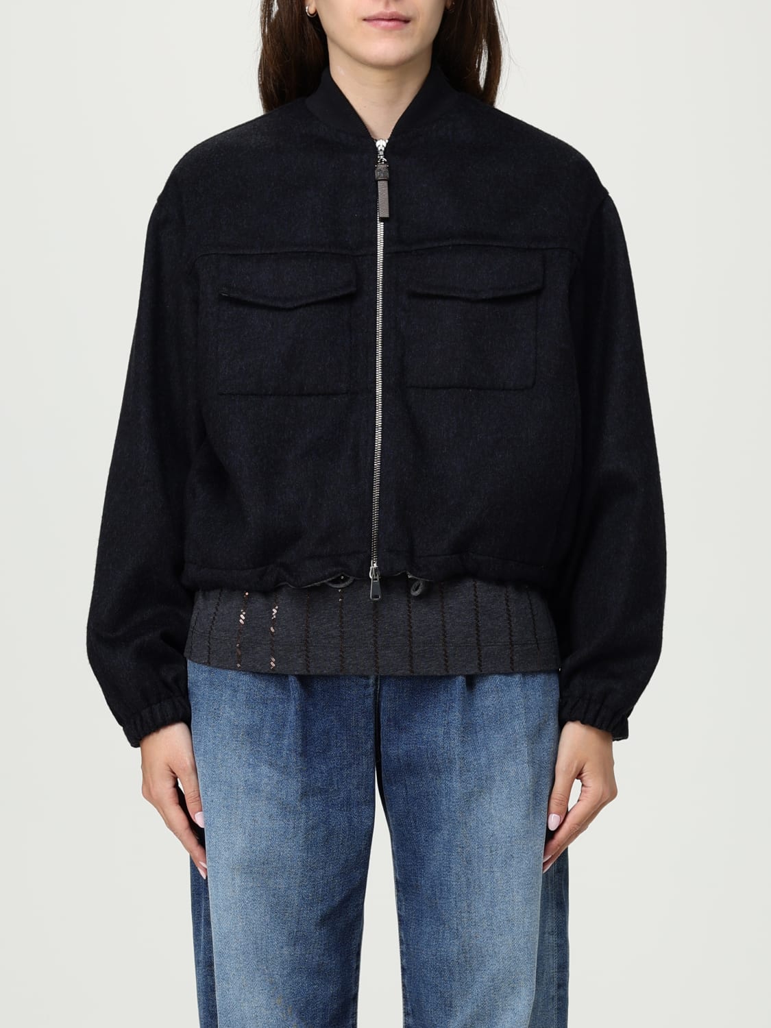 BRUNELLO CUCINELLI JACKET: Jacket woman Brunello Cucinelli, Blue - Img 1