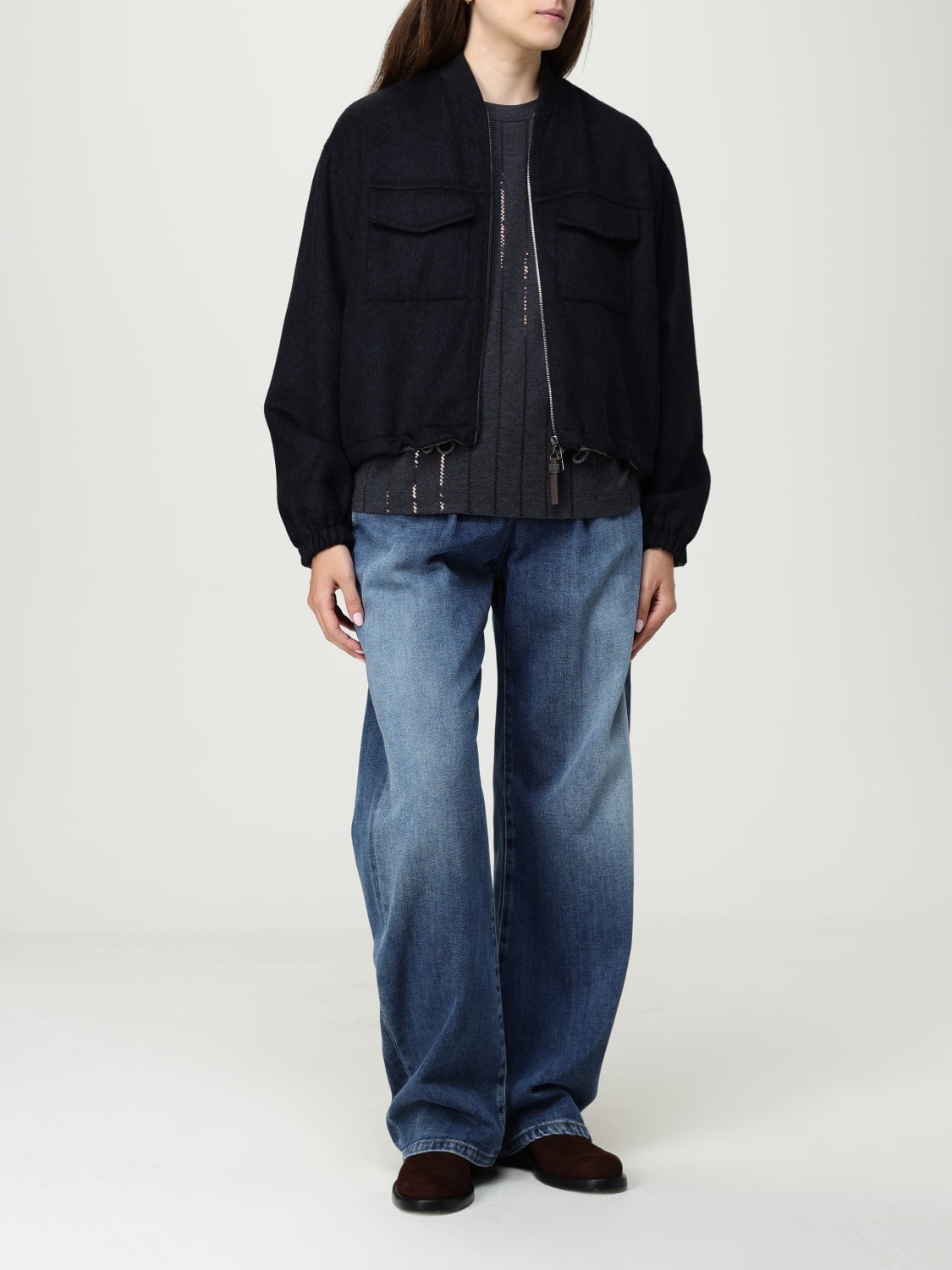 BRUNELLO CUCINELLI JACKET: Jacket woman Brunello Cucinelli, Blue - Img 2