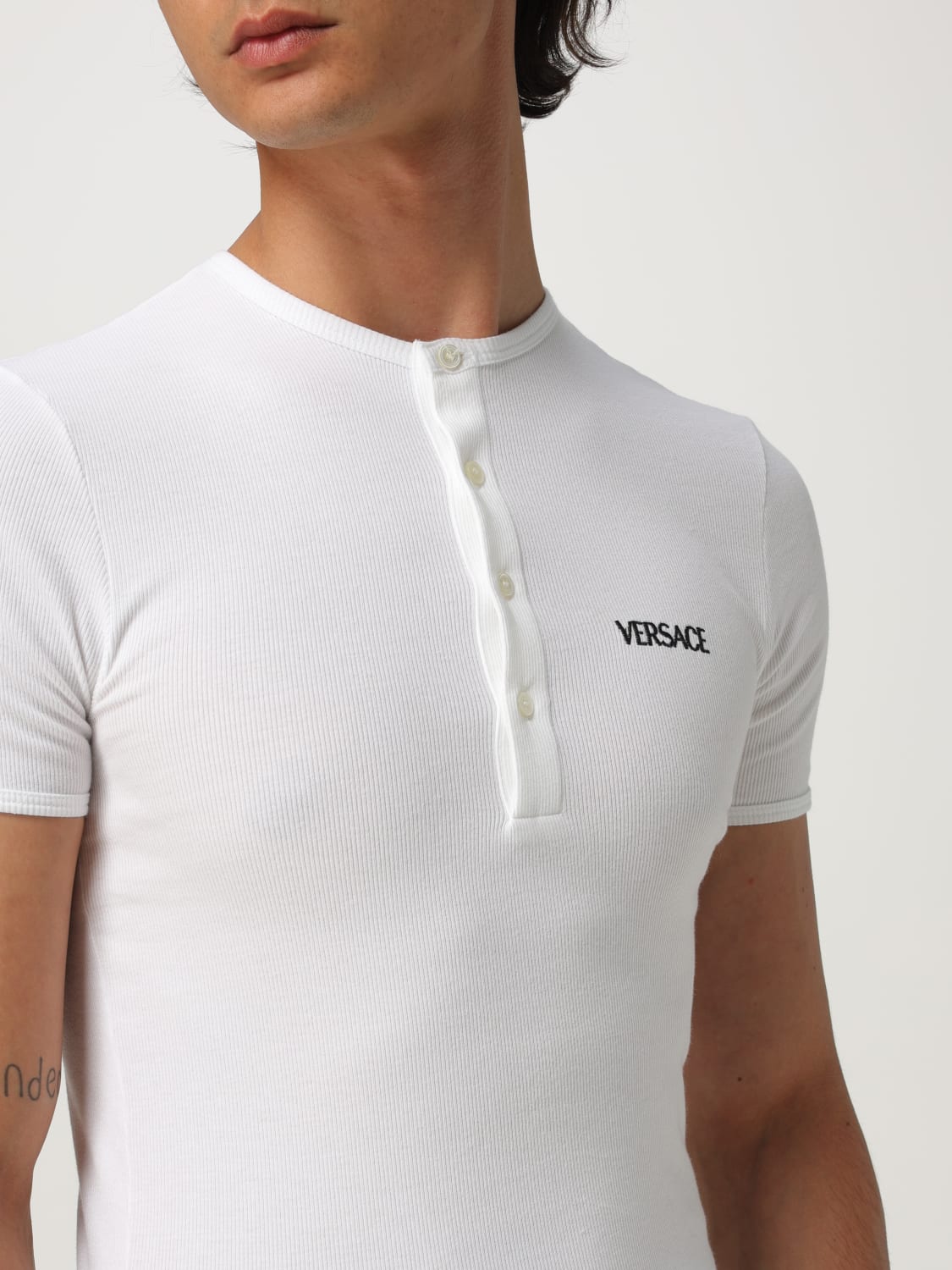 VERSACE T-SHIRT: Unterwäsche herren Versace, Weiß - Img 5