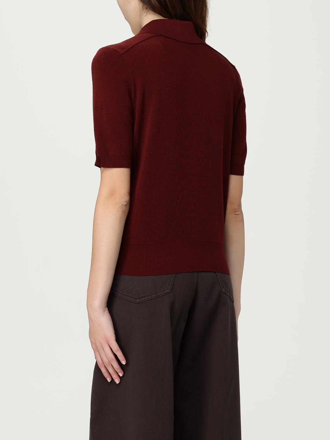 BURBERRY POLO SHIRT: Polo shirt woman Burberry, Brick Red - Img 3