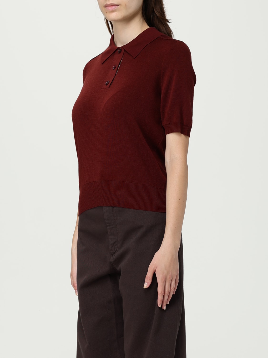 BURBERRY POLO SHIRT: Polo shirt woman Burberry, Brick Red - Img 4