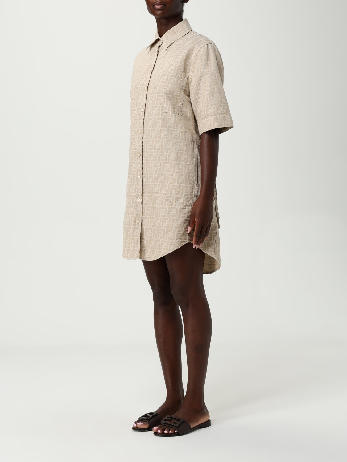 FENDI DRESS: Dress woman Fendi, Cream - Img 3