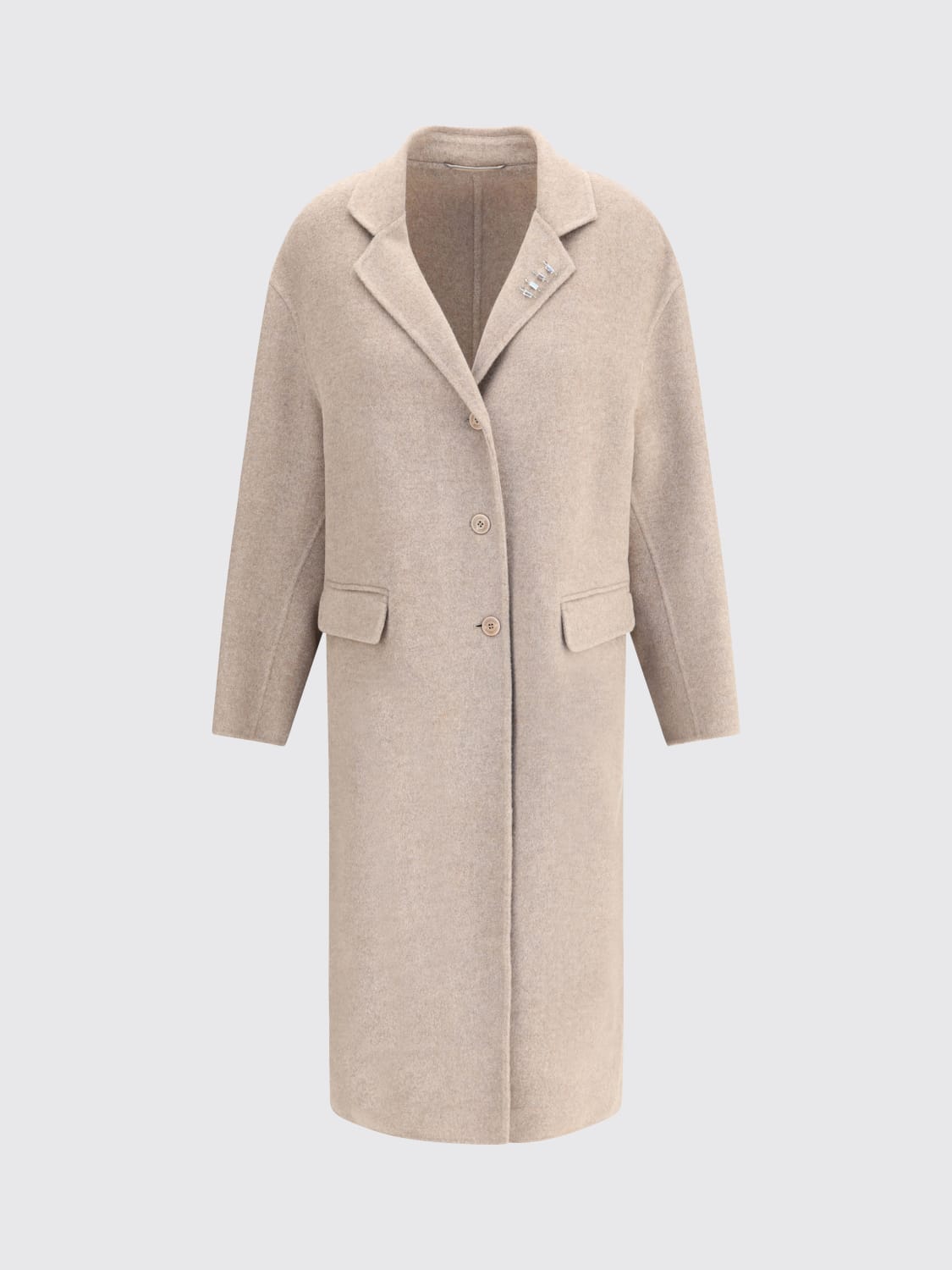 ERMANNO SCERVINO COAT: Coat woman Ermanno Scervino, Beige - Img 1