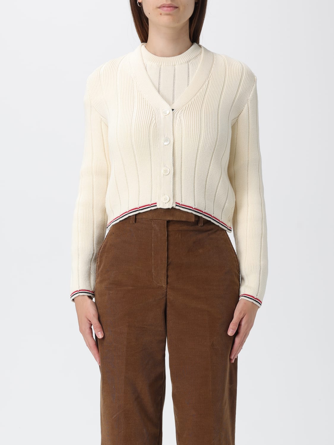 THOM BROWNE SWEATER: Sweater woman Thom Browne, White - Img 1
