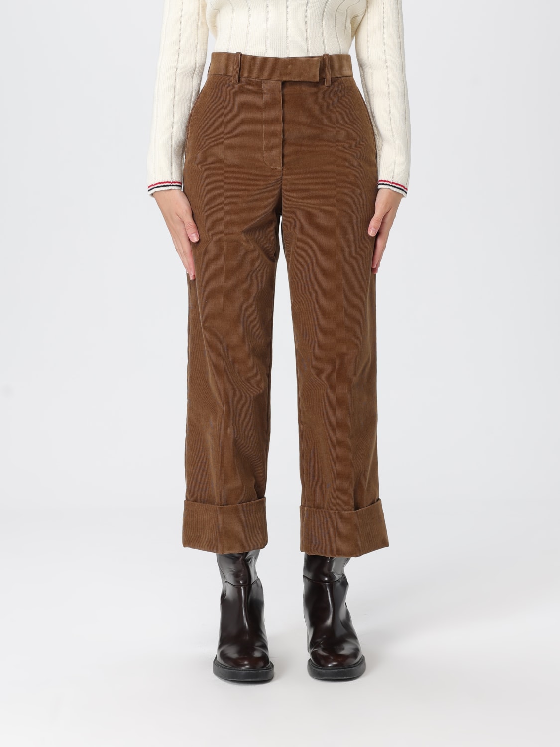 THOM BROWNE PANTS: Pants woman Thom Browne, Brown - Img 1