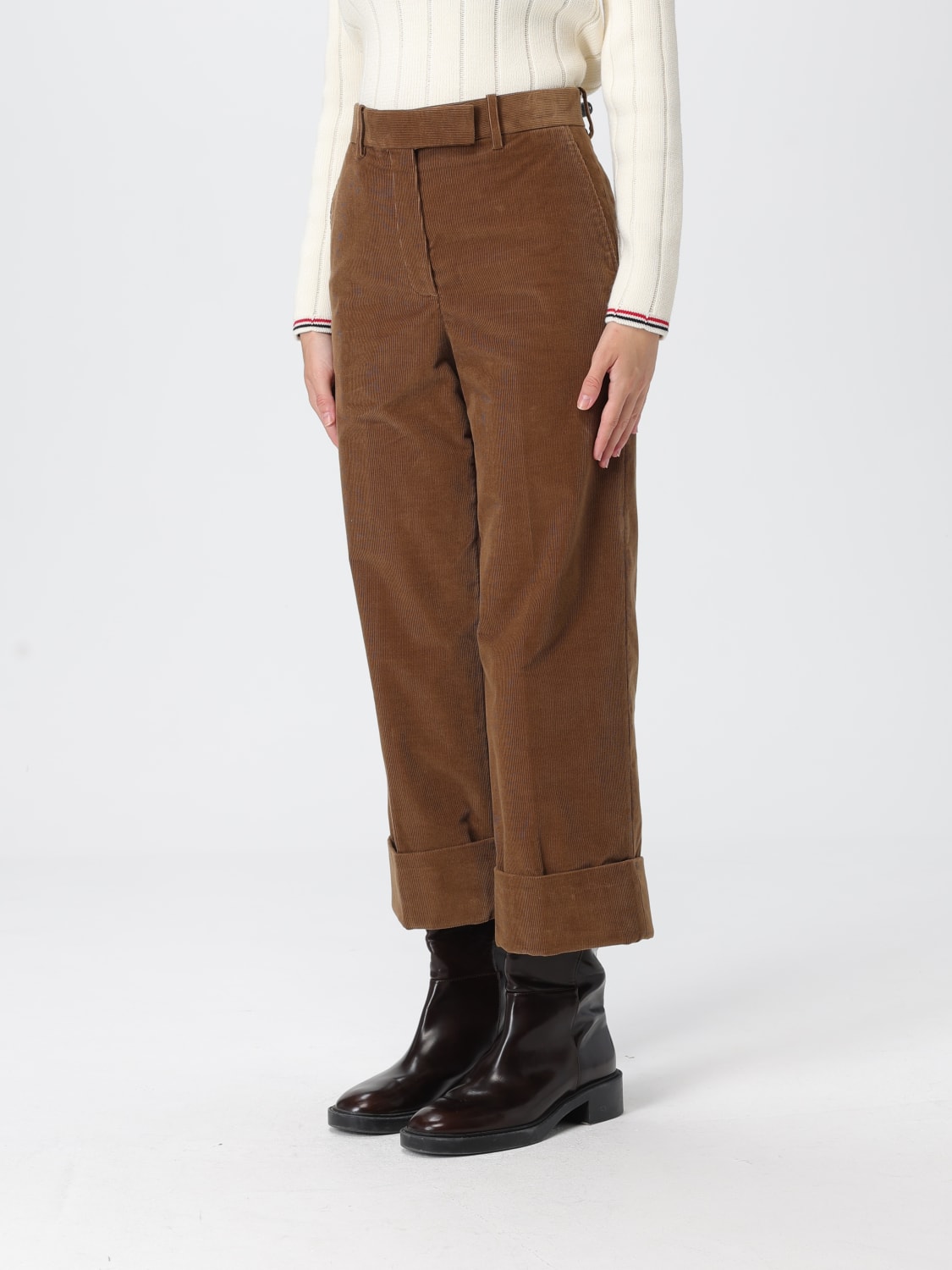 THOM BROWNE PANTS: Pants woman Thom Browne, Brown - Img 4