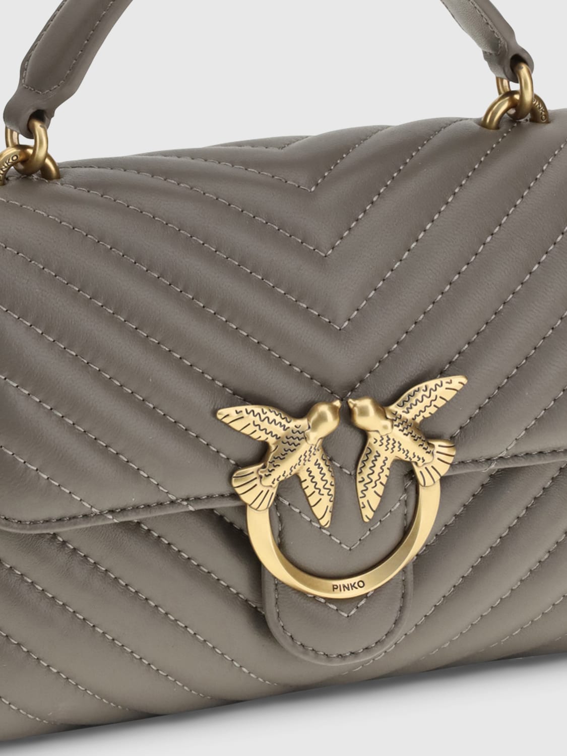 PINKO MINI SAC: Sac porté main femme Pinko, Gris - Img 3