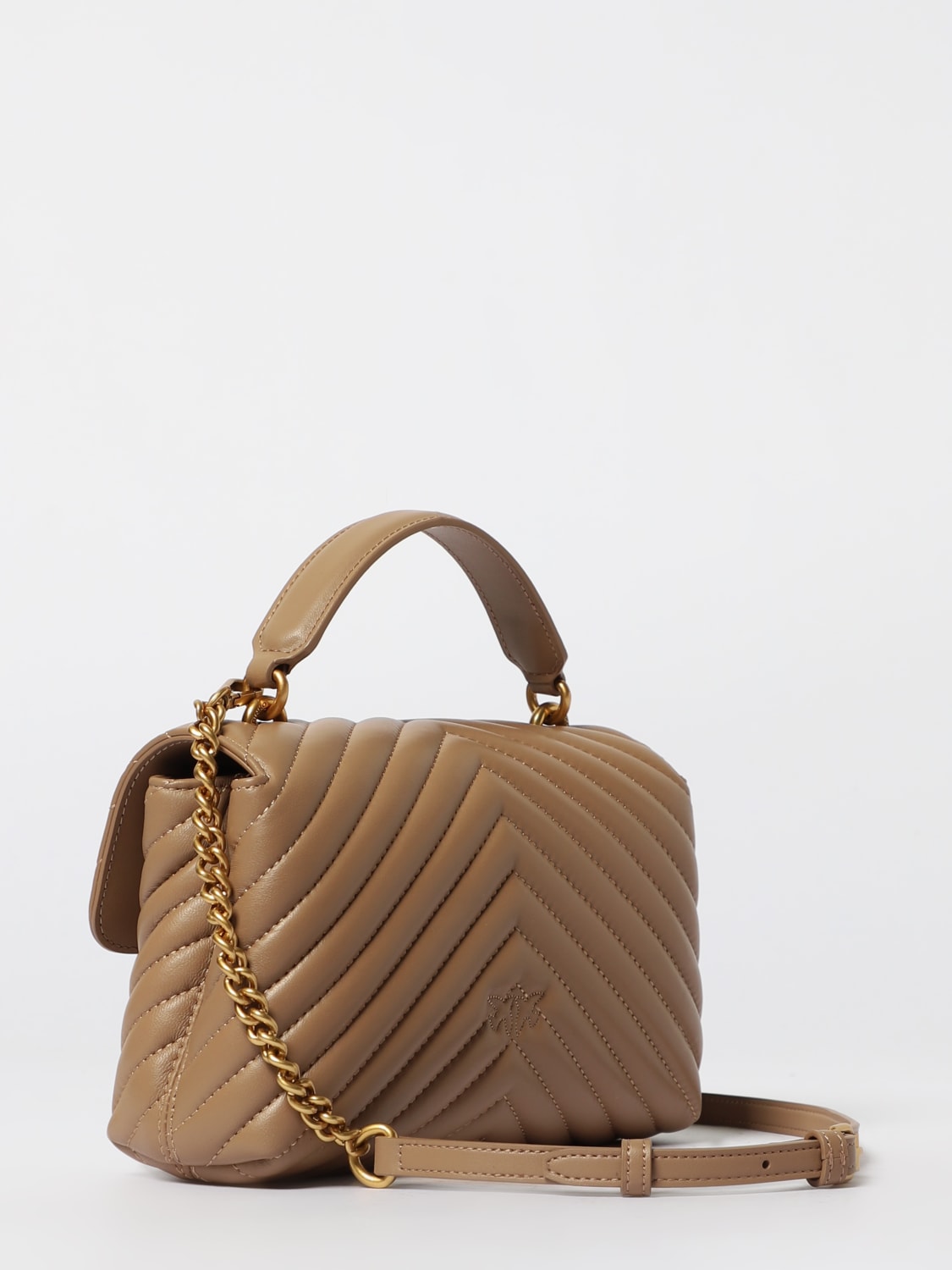 PINKO BORSA MINI: Borsa Mini Lady Love Bag Puff Pinko in nappa matelassè chevron, Sabbia - Img 2